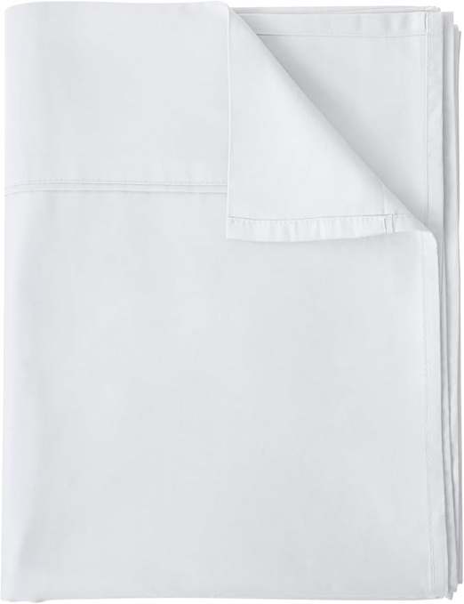 Flat Sheet Only Twin Size, 400 TC 100% Egyptian Cotton Flat Sheet - Wrinkle, Fade, Stain Resistant (White, Twin)