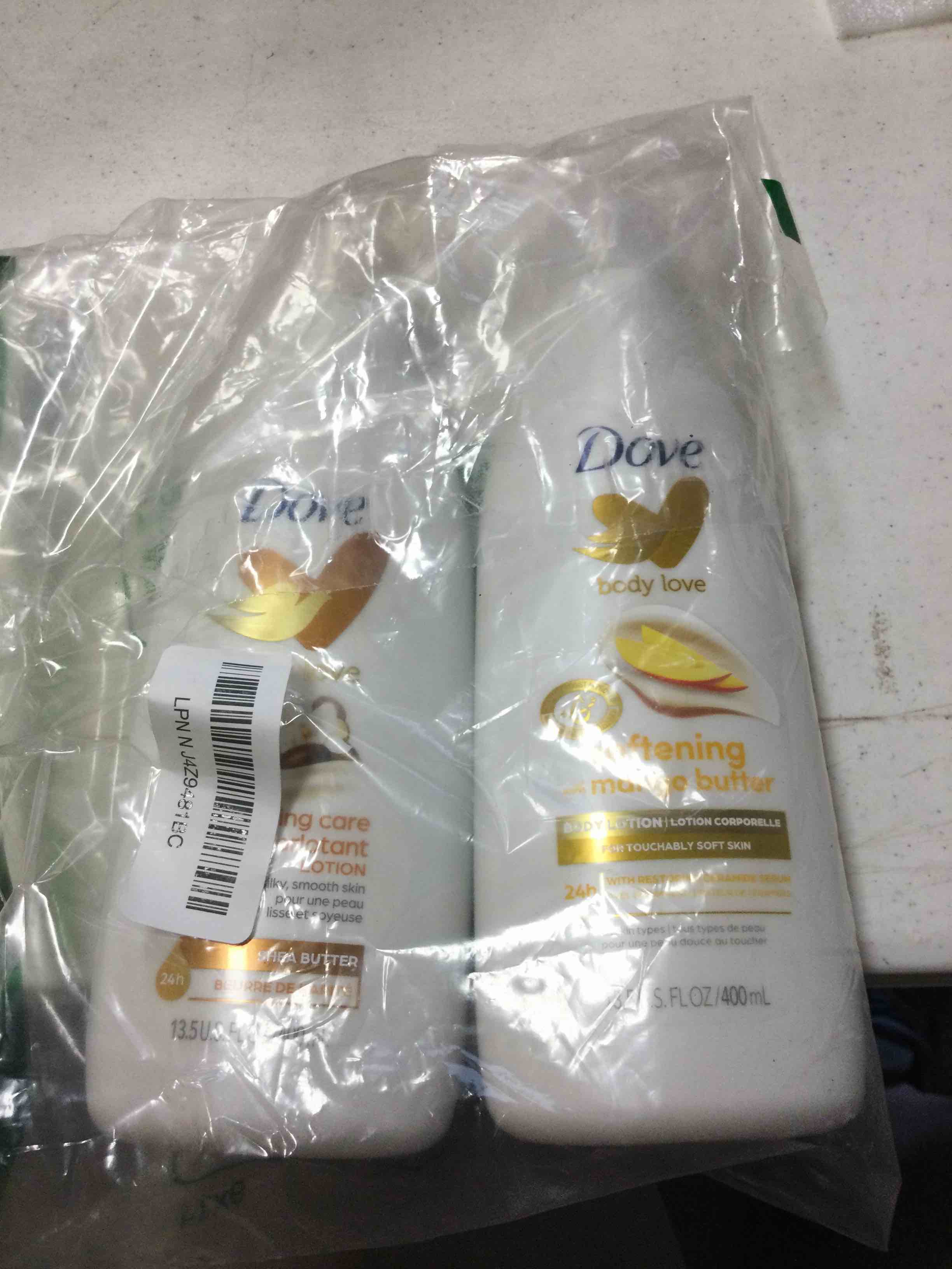 Dove Body Love Softening Body Lotion with Mango & Almond Pack of 2 For Touchably Soft Skin Butters Lotion for Dry Skin with Restoring Ceramide Serum 13.5 oz