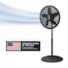 (works great, missing original packaging see photos) Lasko Cyclone 18 in. 3 Speed Oscillating Pedestal Fan for Home in Black with Adjustable Height, Tilt Back Head, Easy Assembly