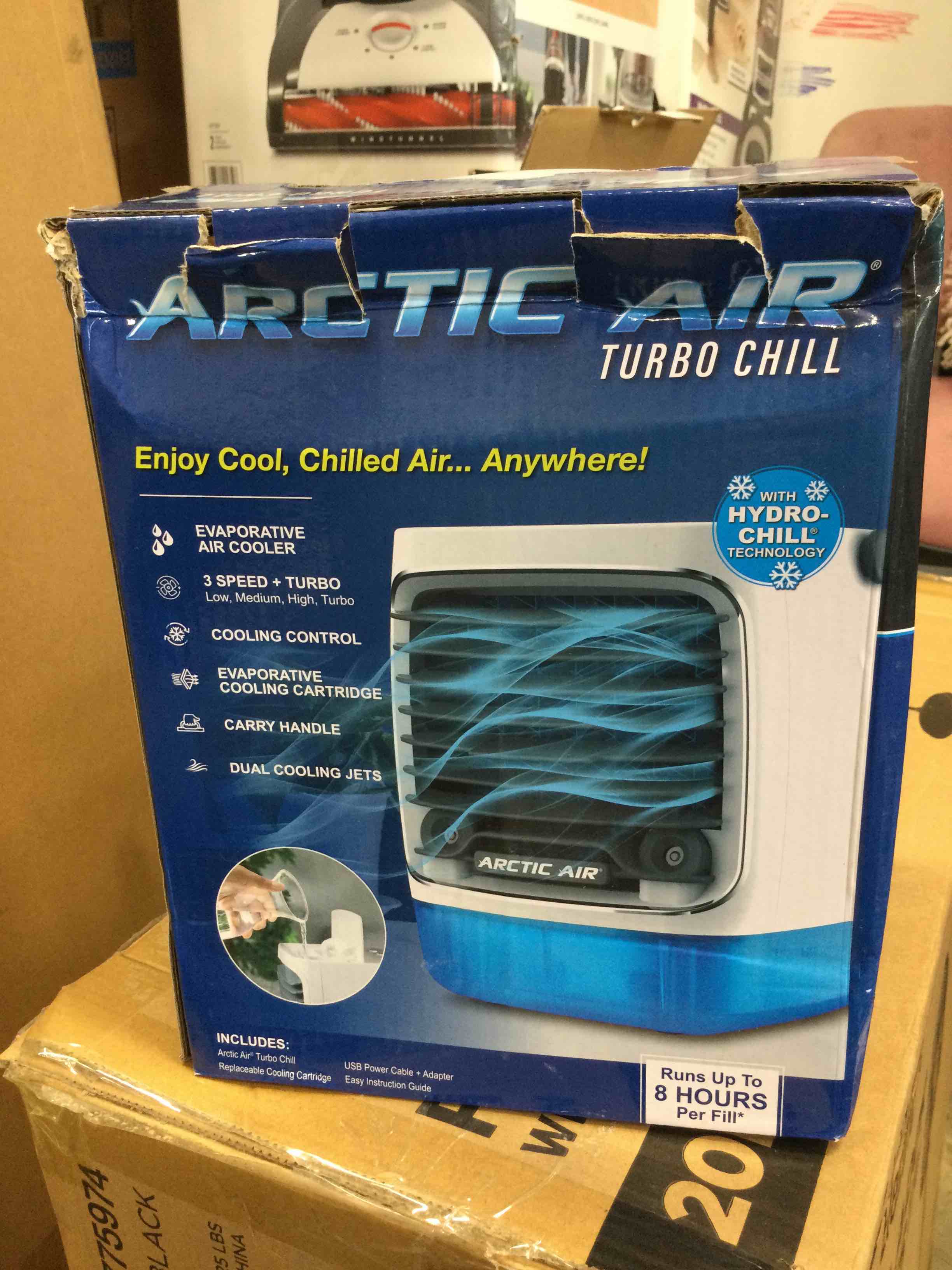 Turbo Chill Desktop Evaporative Space Cooler with LED Nightlight