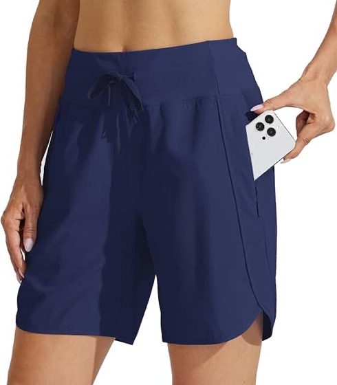 Willit Women's Athletic Running Shorts 5" Quick Dry Workout Hiking High Waisted Active Gym Exercise Zipper Pocket