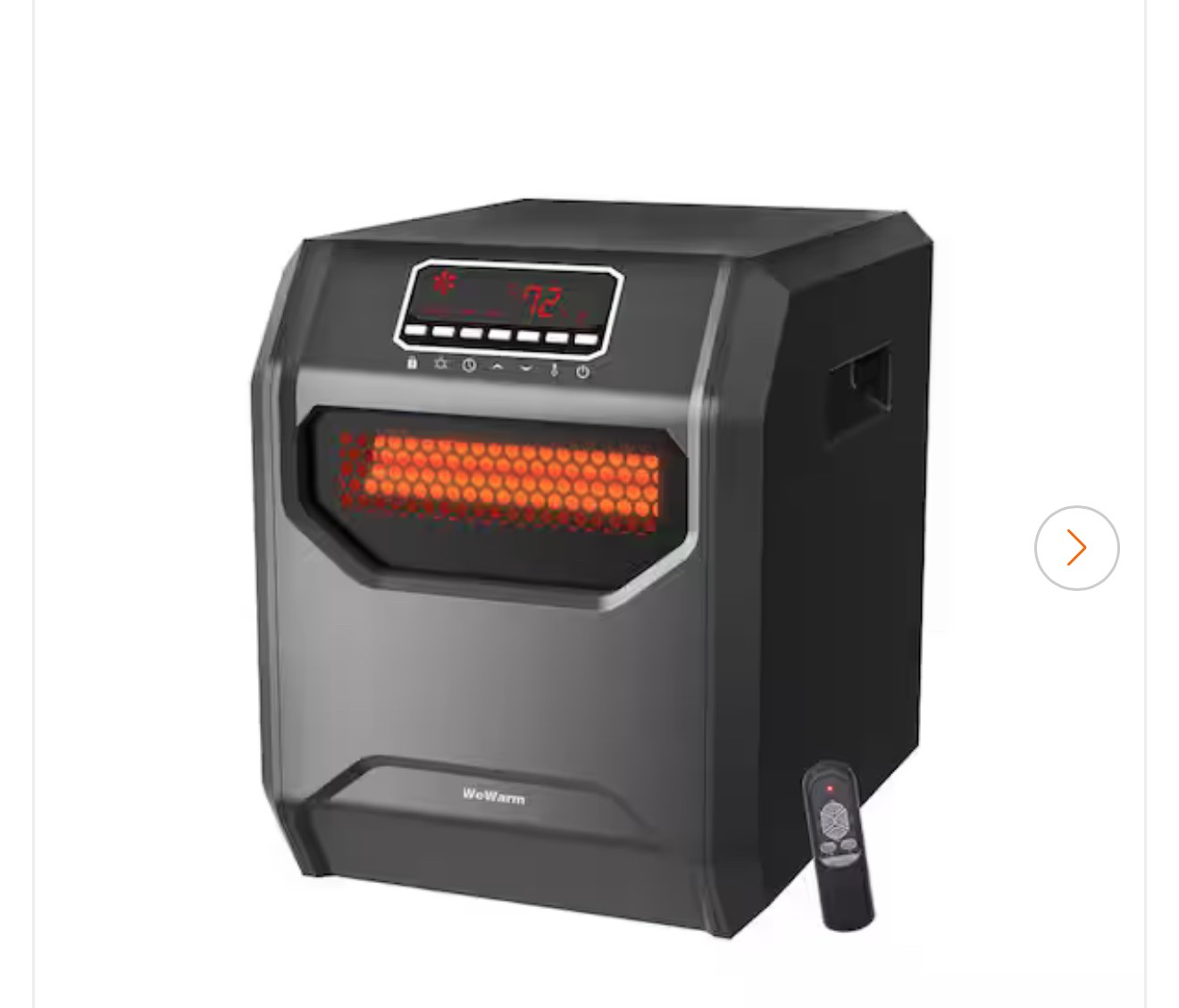 WeWarm Electric 6 Element Infrared Space Heater Black Plastic