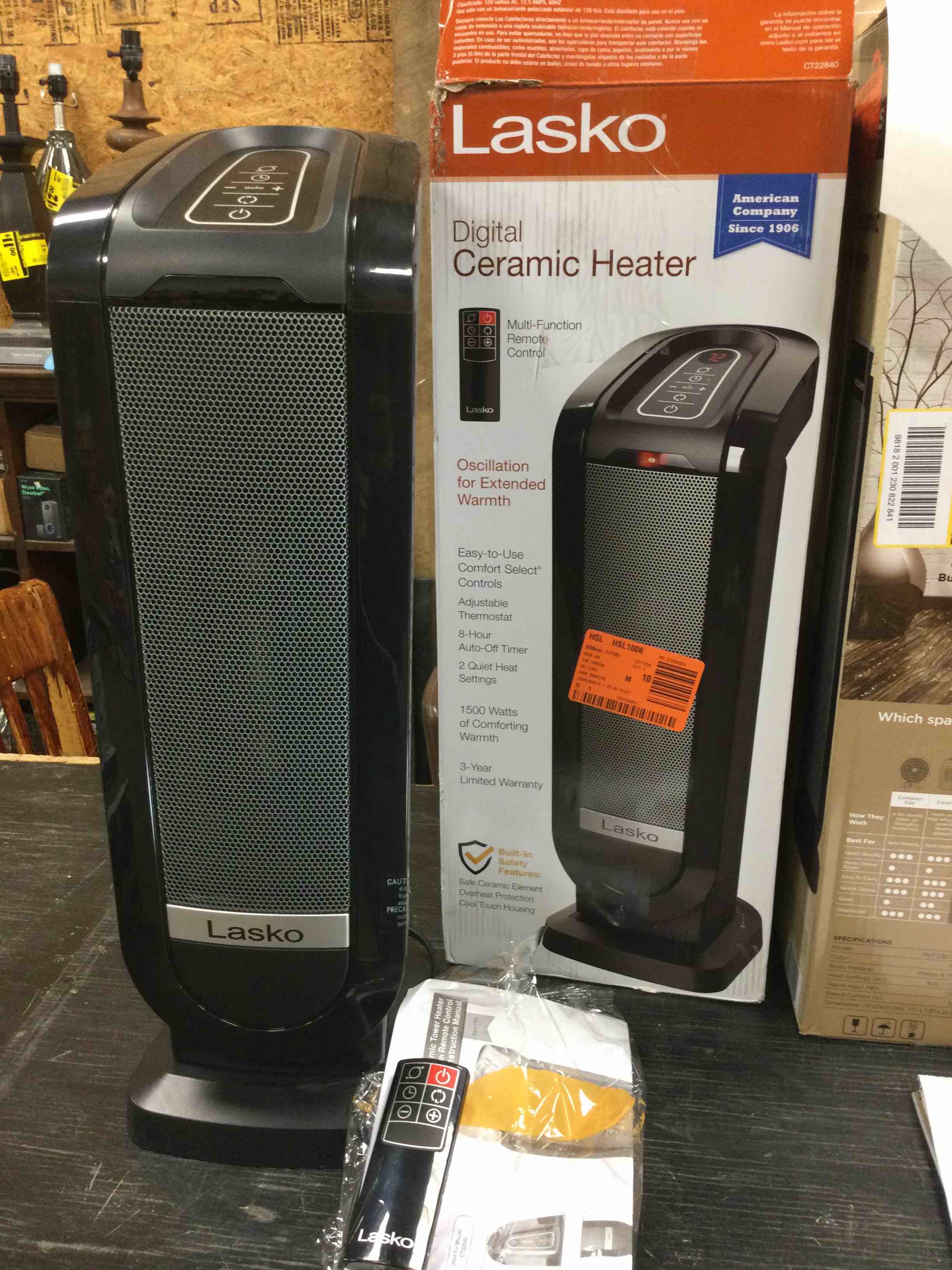 Lasko Tower 22 in. Electric Ceramic Oscillating Space Heater