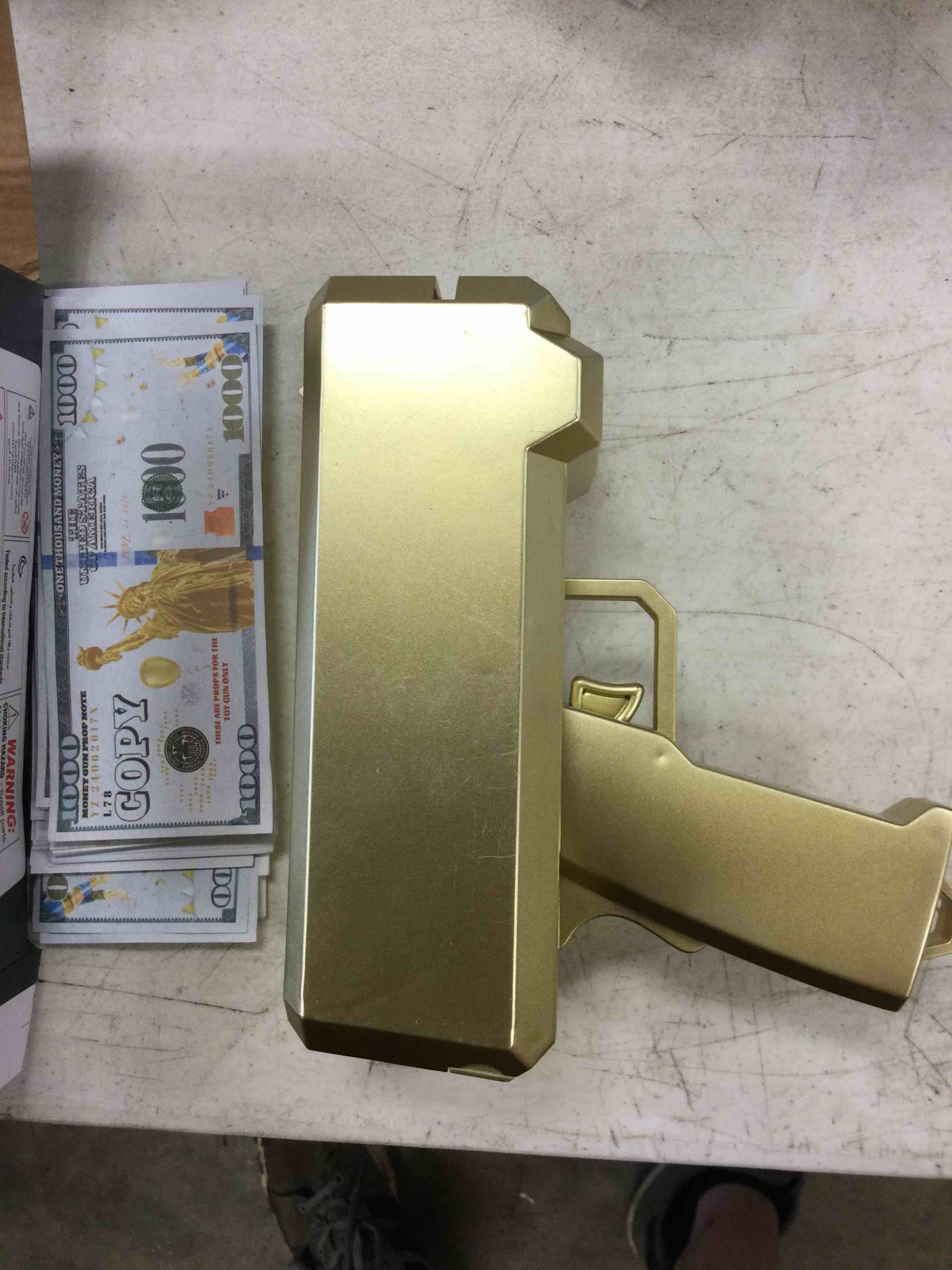 Money Gun Shooter – RUVINCE 24K Gold Money Gun for Movies That Look Real, Prop Gun Make it Rain, Handheld Cash Gun for Game Movies Party