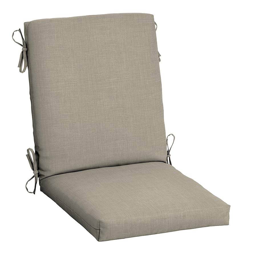 Arden Selections earthFIBER Outdoor Dining Chair Cushion, 20 x 20, Water Repellent, Fade Resistant, 1-Piece Cushion for Dining Chairs 20 x 20, Sandbar Taupe Texture