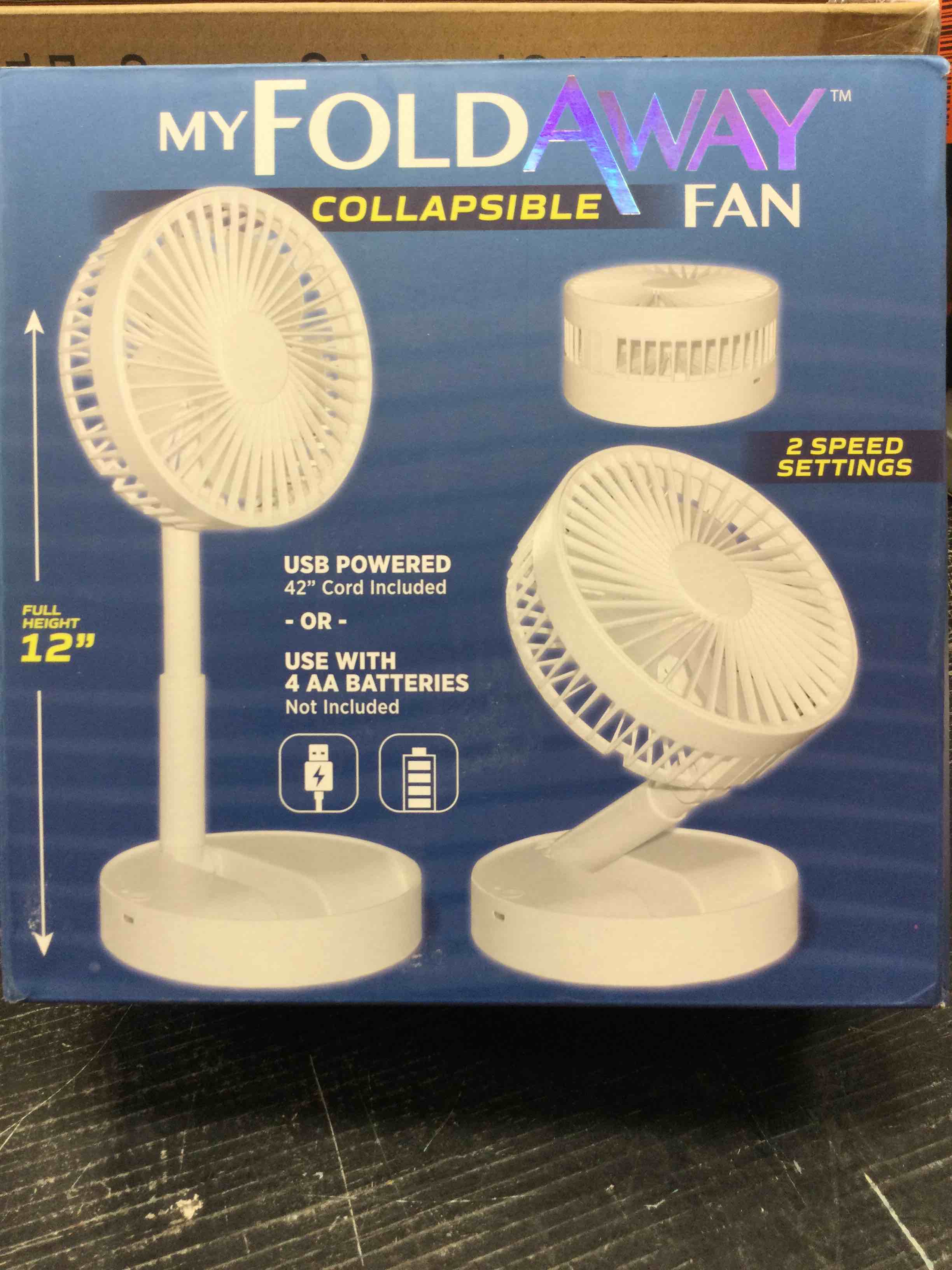 My Foldaway Fan Mini Desktop Fan | Ultra-Portable Lightweight Compact Tabletop Fan | Extends up to 1