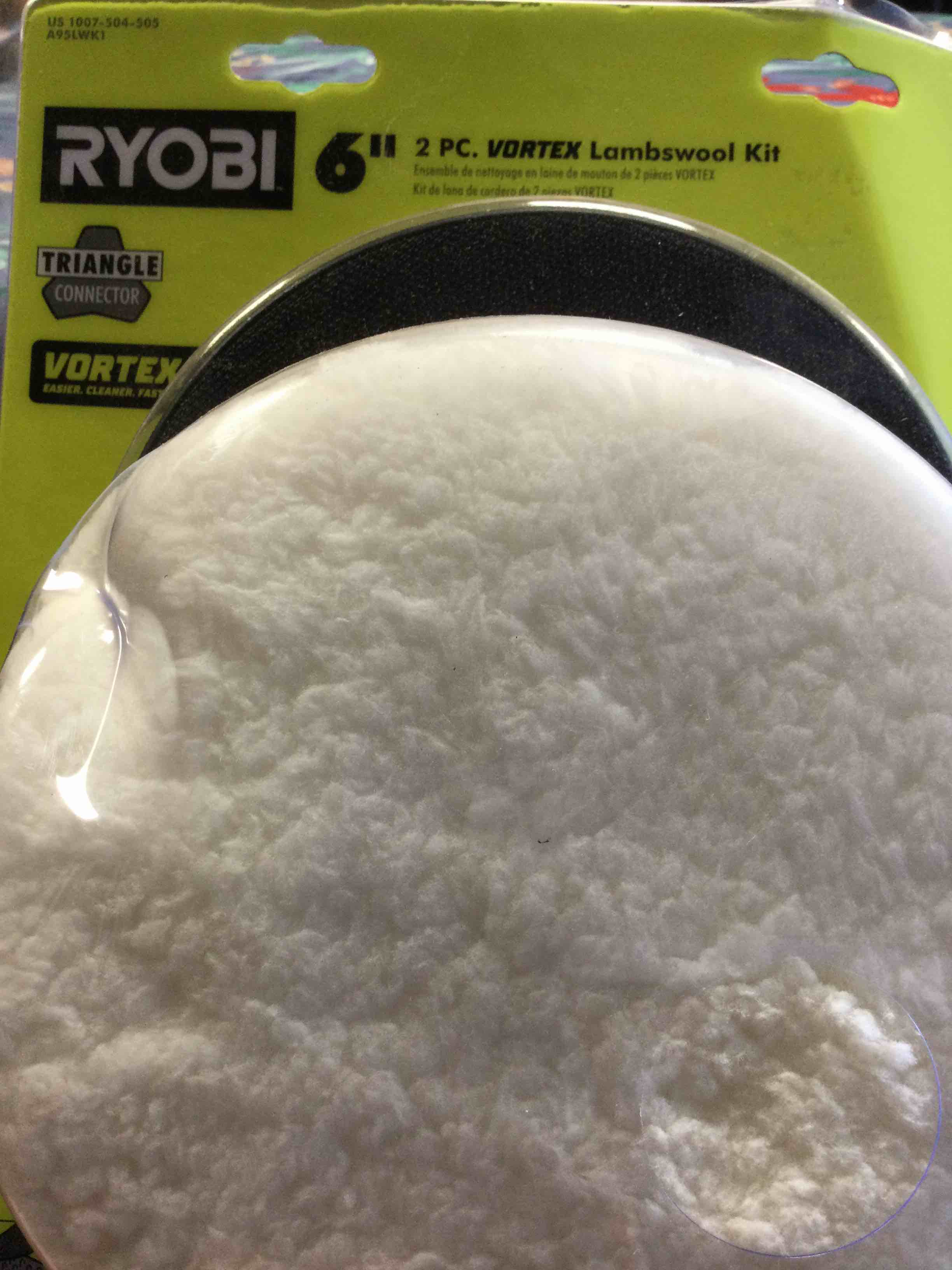 Ryobi 6” 2pc. Vortex Lambswool Kit