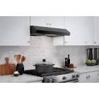 Vissani Arno 30 in. 240 CFM Convertible Under Cabinet Range Hood in Black with Lighting and Charcoal Filter, Black painted