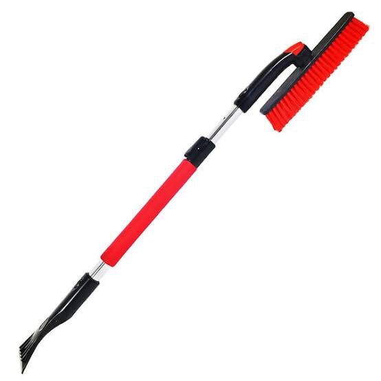 Extendable 50” Snow Brush with Rotary Brush Head Icescraper