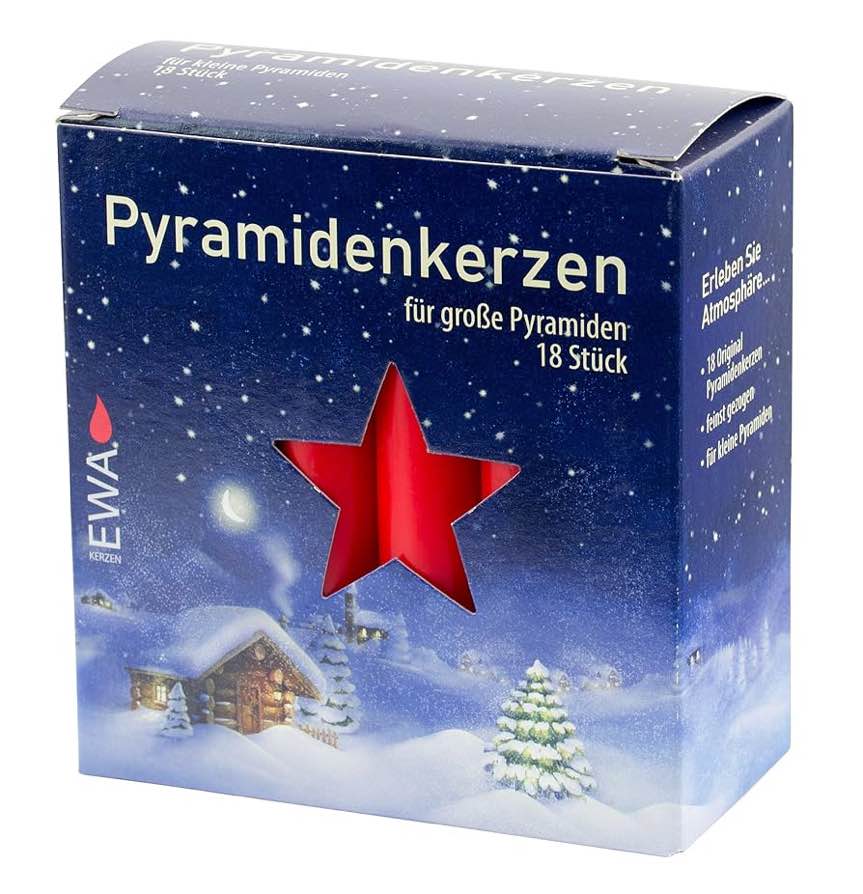 German Chrismtas Candles, Set of 18 - Red