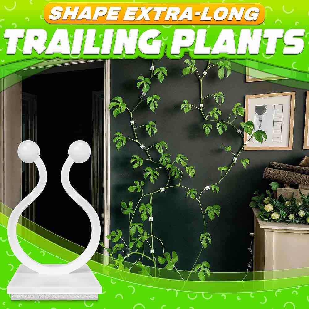  70 Clear Plant Clips for Climbing Plants Indoor - White & Flexible Climbing Plant Wall Clips for Vines Organize - Universal Size Vine Clip Set with Sticky Mount, Easy Installation