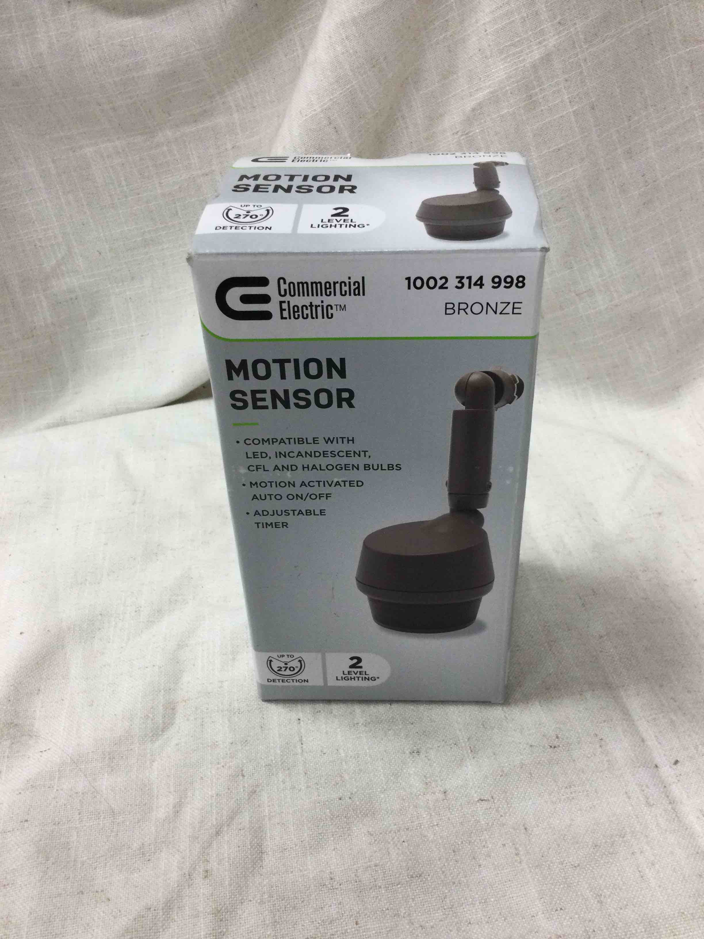 Brand New. Commercial Electric 270 DegreeBronze Motion Sensor