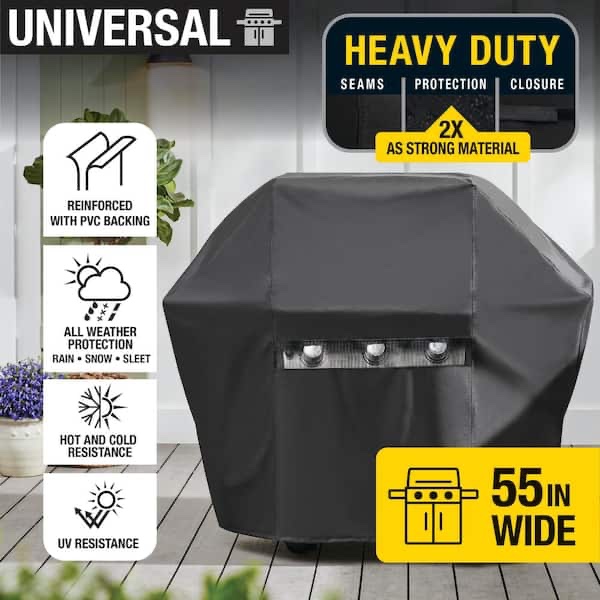 Universal 3 Burner Premium Heavy Duty Grill Cover 55in Wide