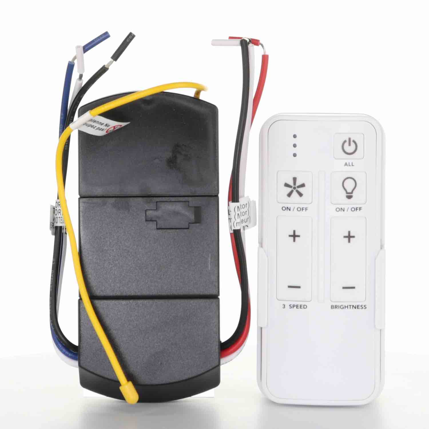 Hampton Bay White Universal 3-speed Damp Rated Ceiling Fan Remote Control with Dimmer