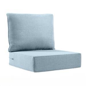 Carolina 24 in. x 24 in. x 6 in. Olefin 2-Piece Deep Seating Outdoor Lounge Chair Sofa Cushion in BabyBlue
