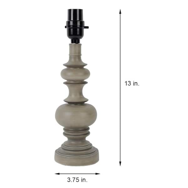 Mix and Match 13 in. Grey Wood Accent Lamp Base