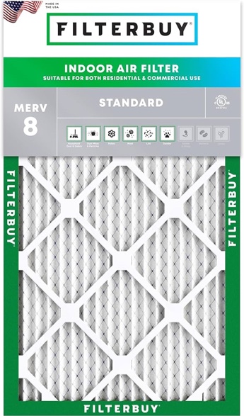 14x25x1 Air Filter MERV 8 Essential Dust & Allergy Defense (2-Pack), Electrostatic Pleated HVAC AC Furnace Filters Replacement