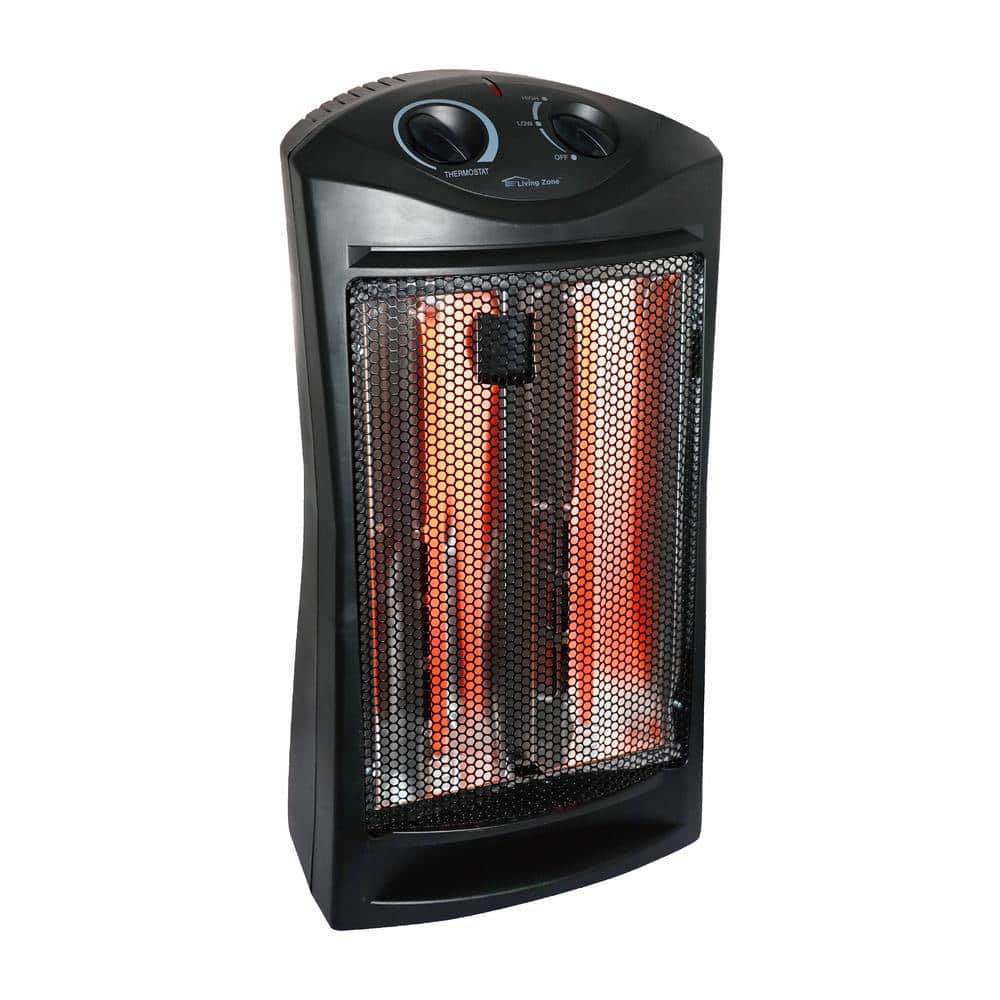 Previously Owned, Loud. 1500-Watt Black Electric Tower Quartz Infrared Space Heater with Thermostat