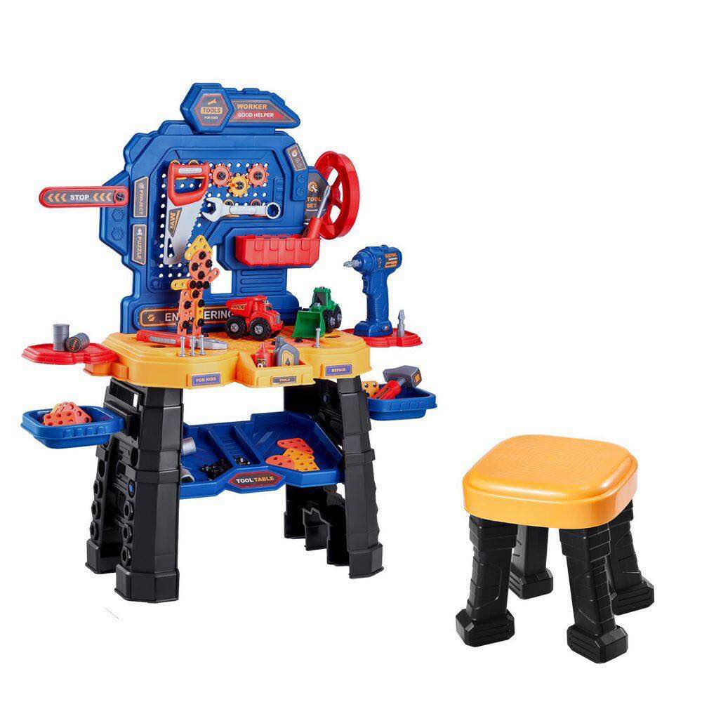 Kids Workbench,181-Pieces, Kids Tool Bench with Realistic Tools and Electric Drill, Pretend Play for Boys & Girls Age 3+