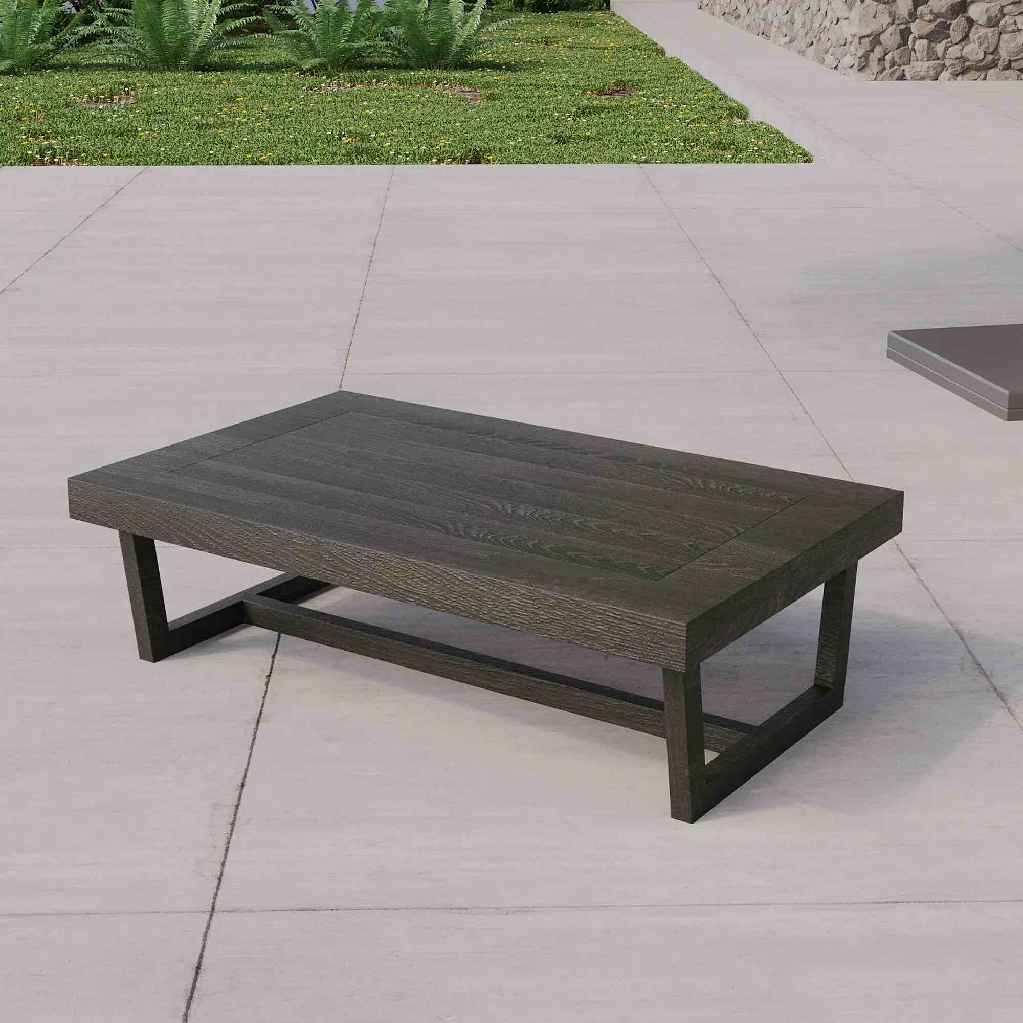 Elysian Solid Wood Outdoor Rectangular Coffee Table