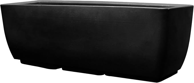 30 in. x 10 in. Indoor/Outdoor Black Polyethylene Rectangular Planter