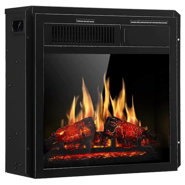 19.69 in. Ventless Electric Fireplace Insert, 750W/1500W Black, Low Noise, Over Heat Protect,