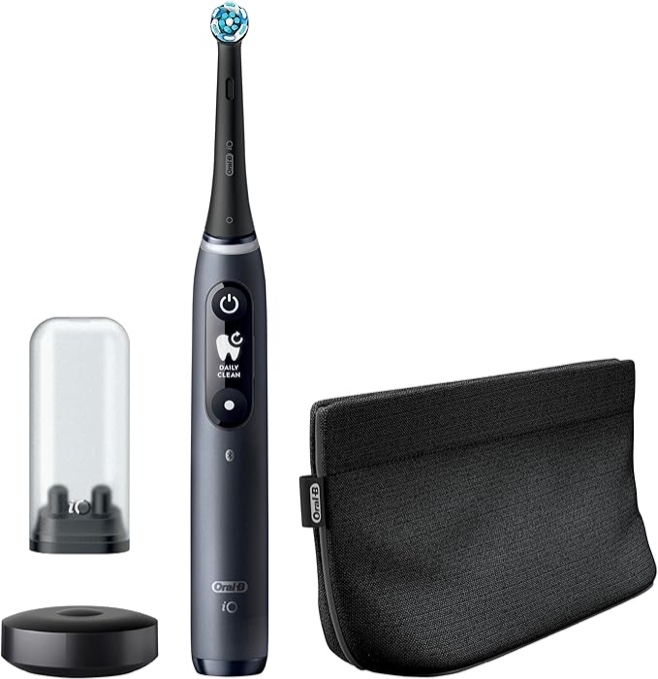Oral-B iO Series 7G Electric Toothbrush with 1 Replacement Brush Head, Black Onyx