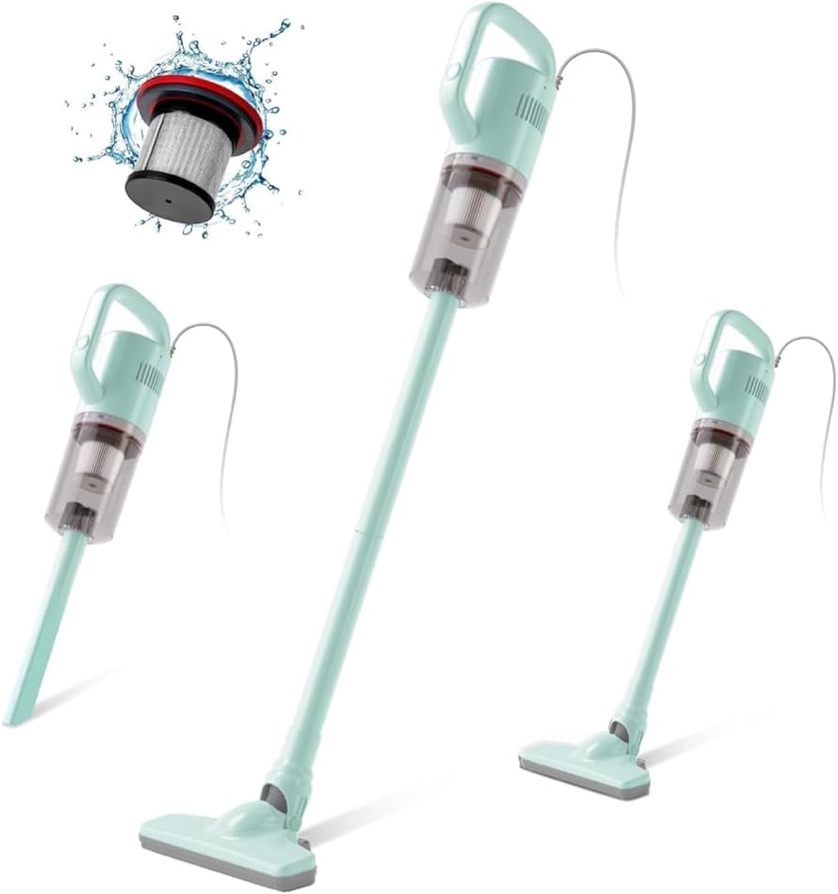 Previously Owned, missing head attachment. Stick Vacuum Cleaner, Corded Handheld Vacuum Cleaner Mini Electric Broom for Pet Hair Hardwood Floor Cat Litter Cleaning (13ft-Cord)