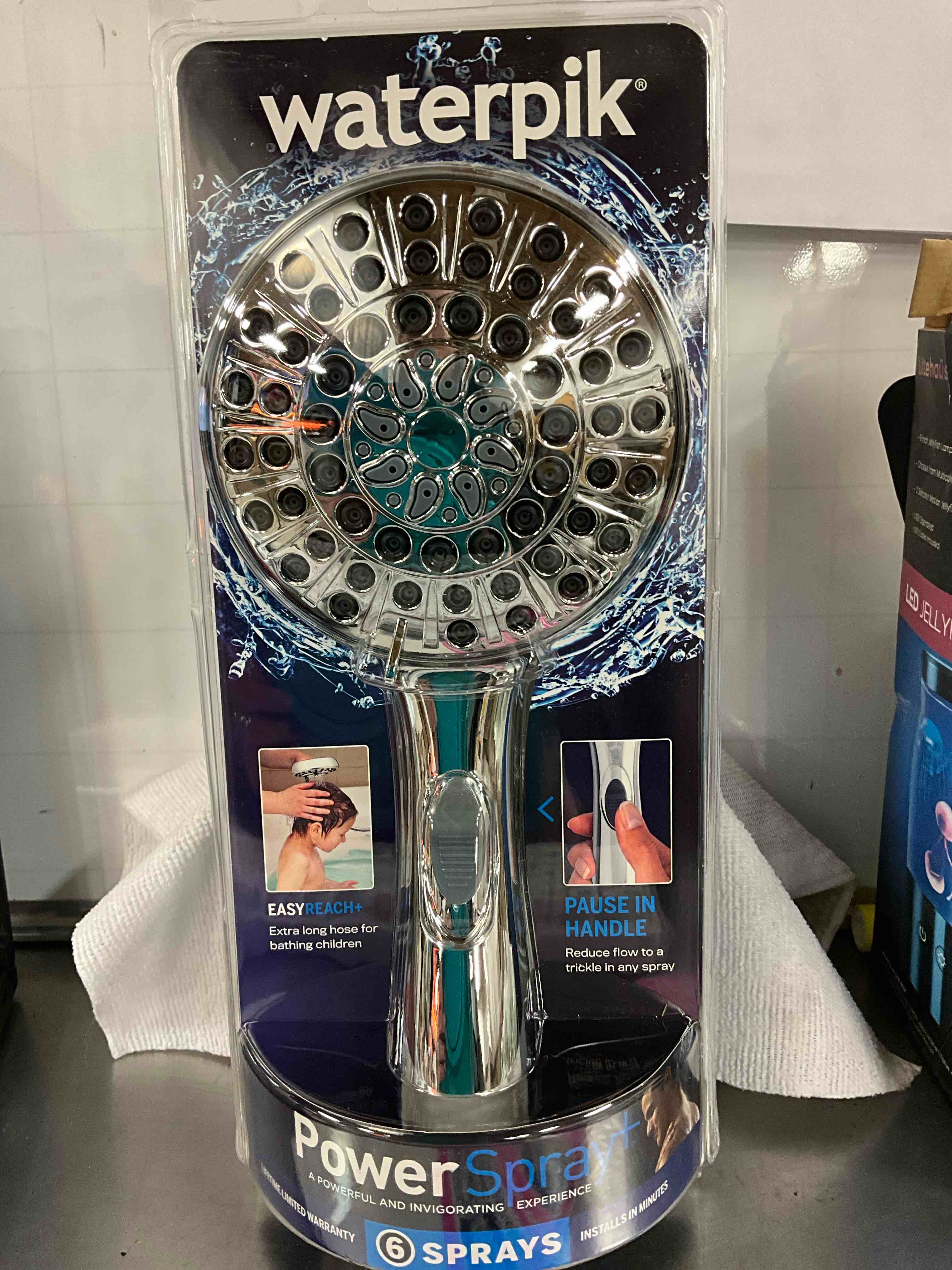 Condition photo showing New/Like New for 8ft Easy Reach Hose Hand Held Shower Head Chrome - Waterpik