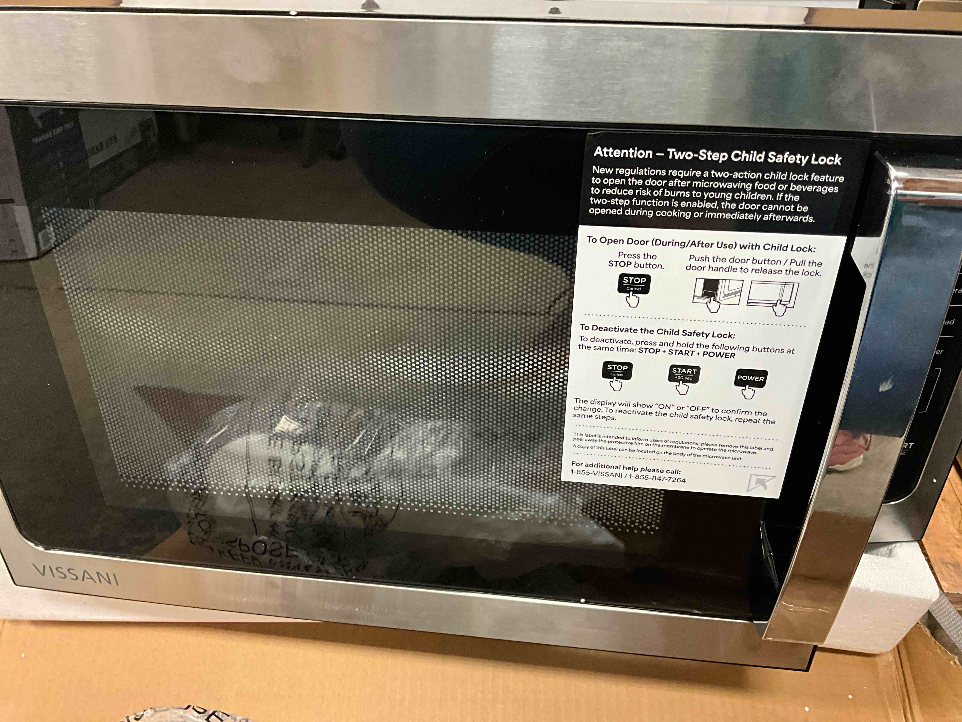 Light comes on, Does not run. 1.5 cu. ft. Electric 1000-W Countertop Microwavewith in Black Stainless Steel with 6-Heating Functions