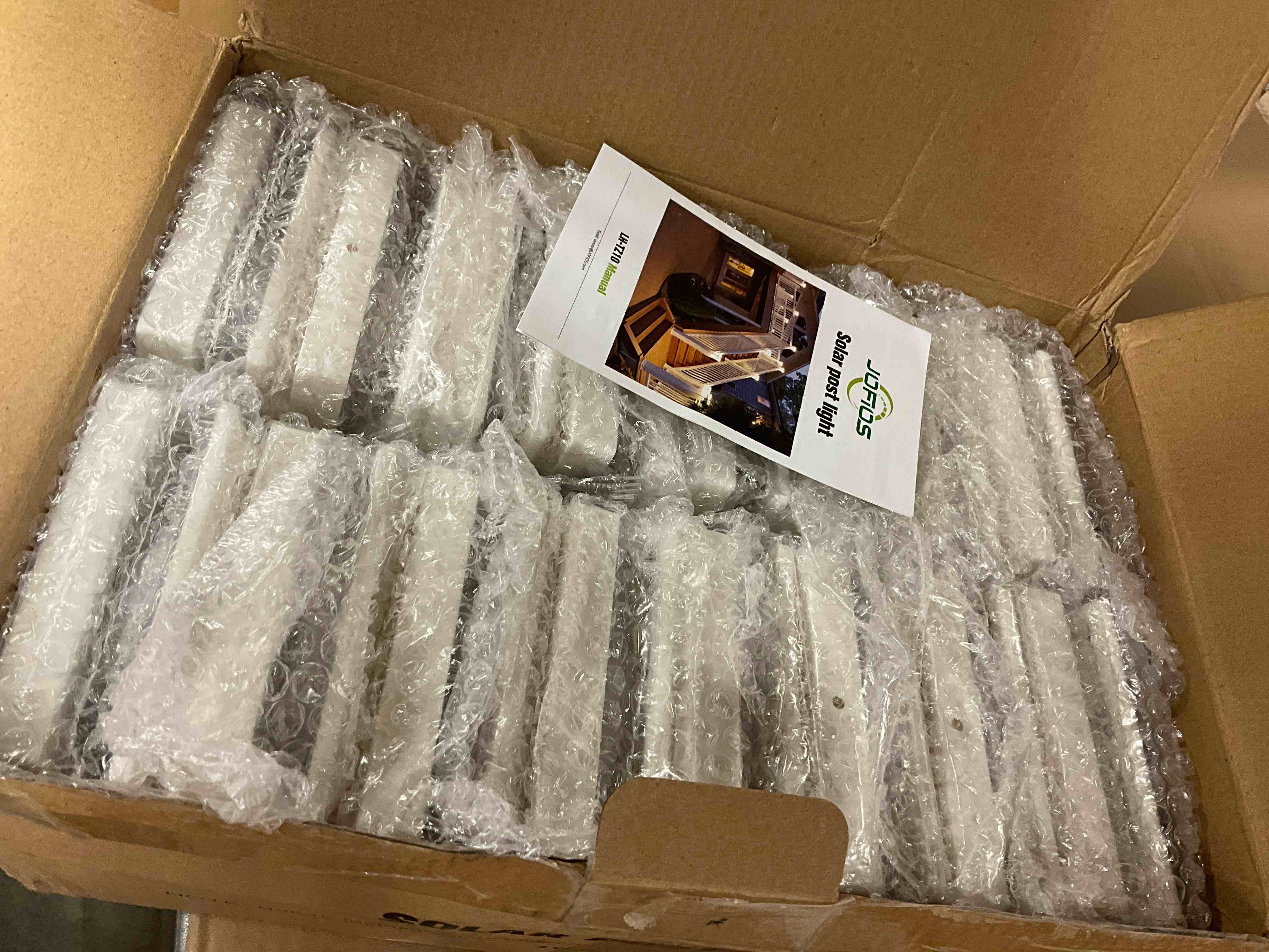 Condition photo showing New/Like New for solar post cap lights outdoor 16pack, white waterproof solar powered deck fence post lights fit 4x4 wood/vinyl posts, bright warm white solar cap light decorate deck, patio, porch, fence white 16pack