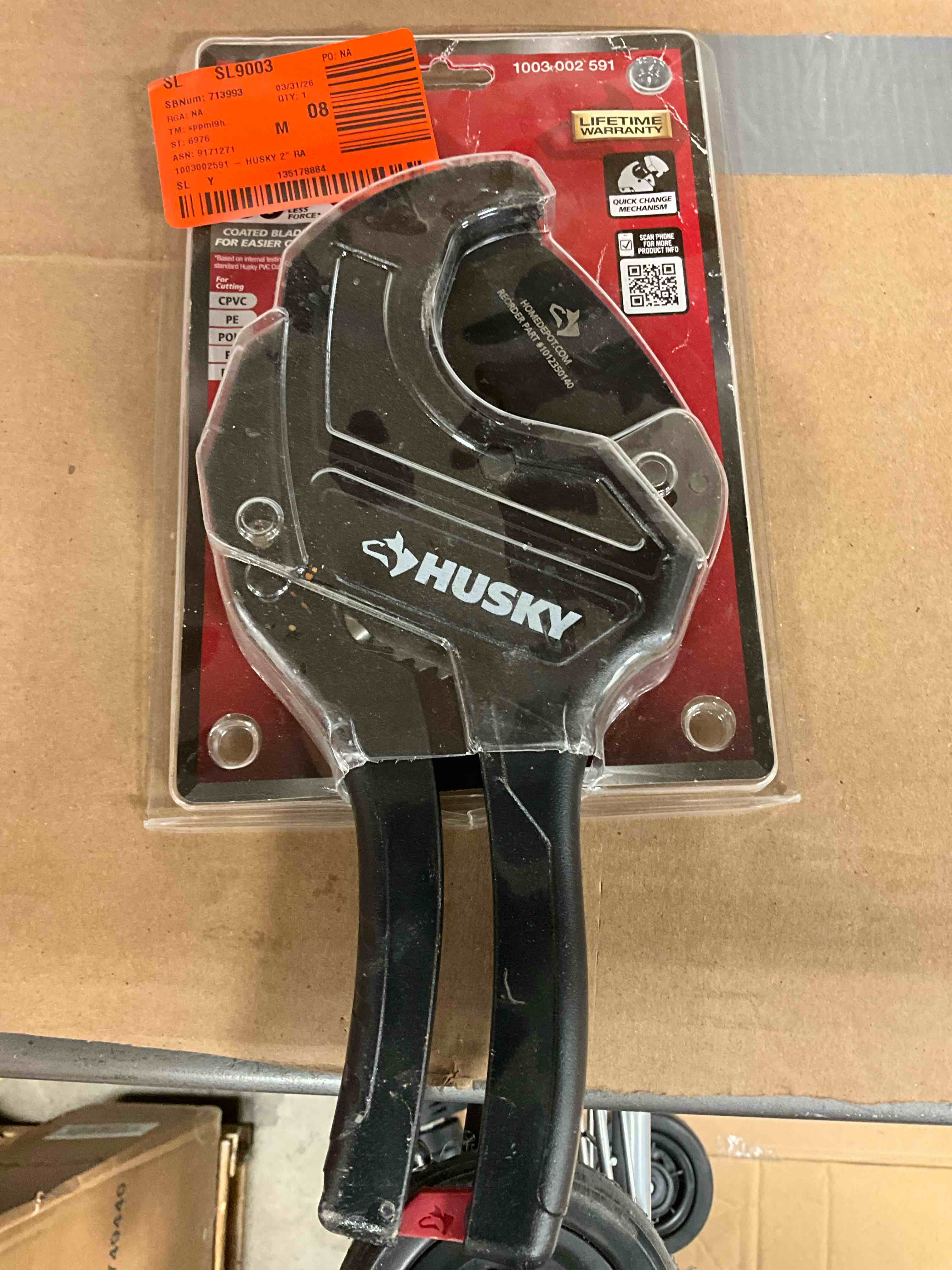 Condition photo showing New/Like New for husky 2 in. ratcheting pvc cutter