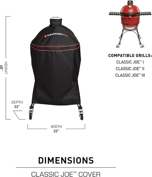 Classic Joe 18 in. Charcoal Grill Cover in Black