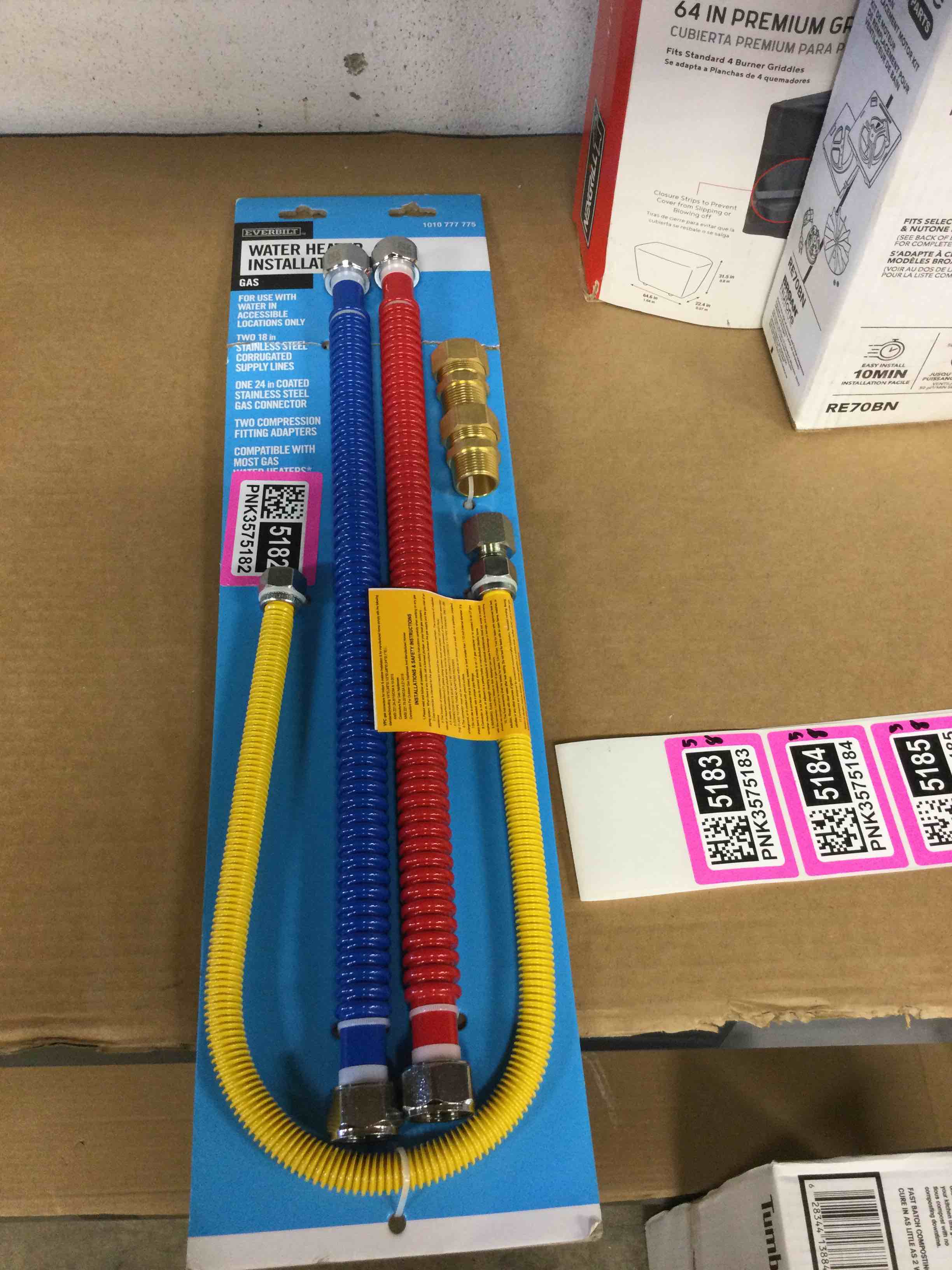 Condition photo showing New/Like New for gas water heater installation kit