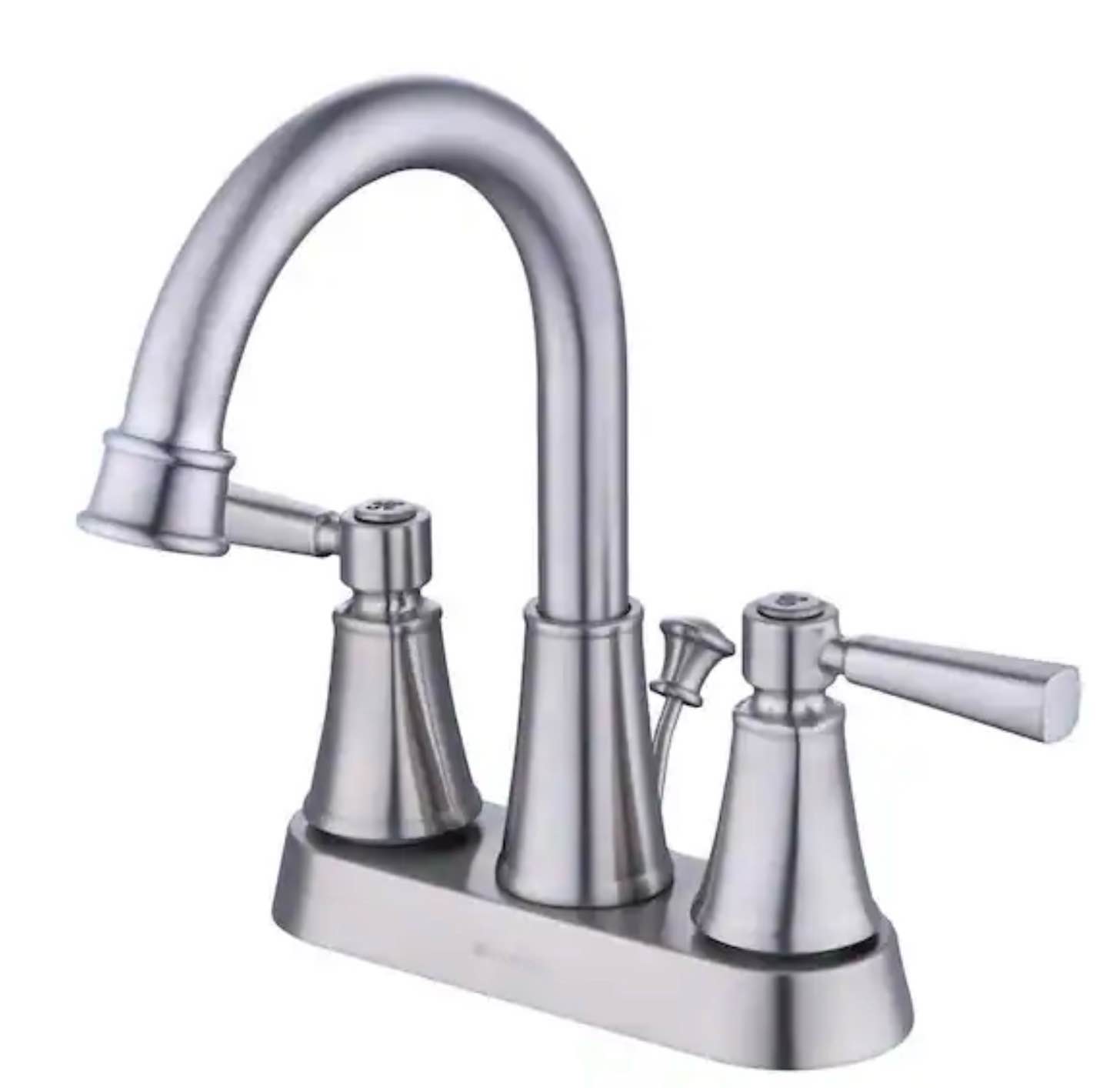 Glacier Bay Melina 4 in. Centerset Double Handle High-Arc Bathroom Faucet in Brushed Nickel