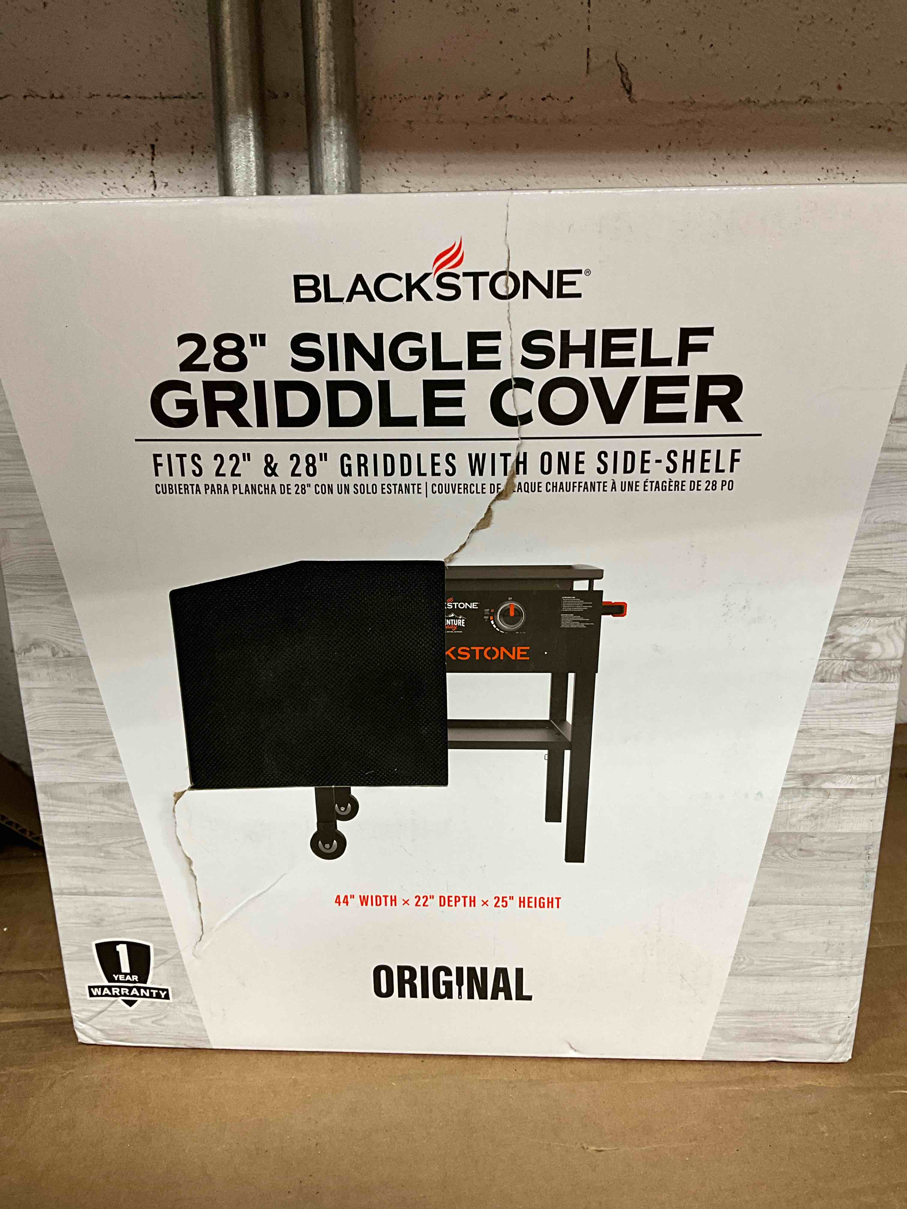 Condition photo showing New/Like New for blackstone 1529 22” and 28” single shelf griddle cover, 600d polyester, black