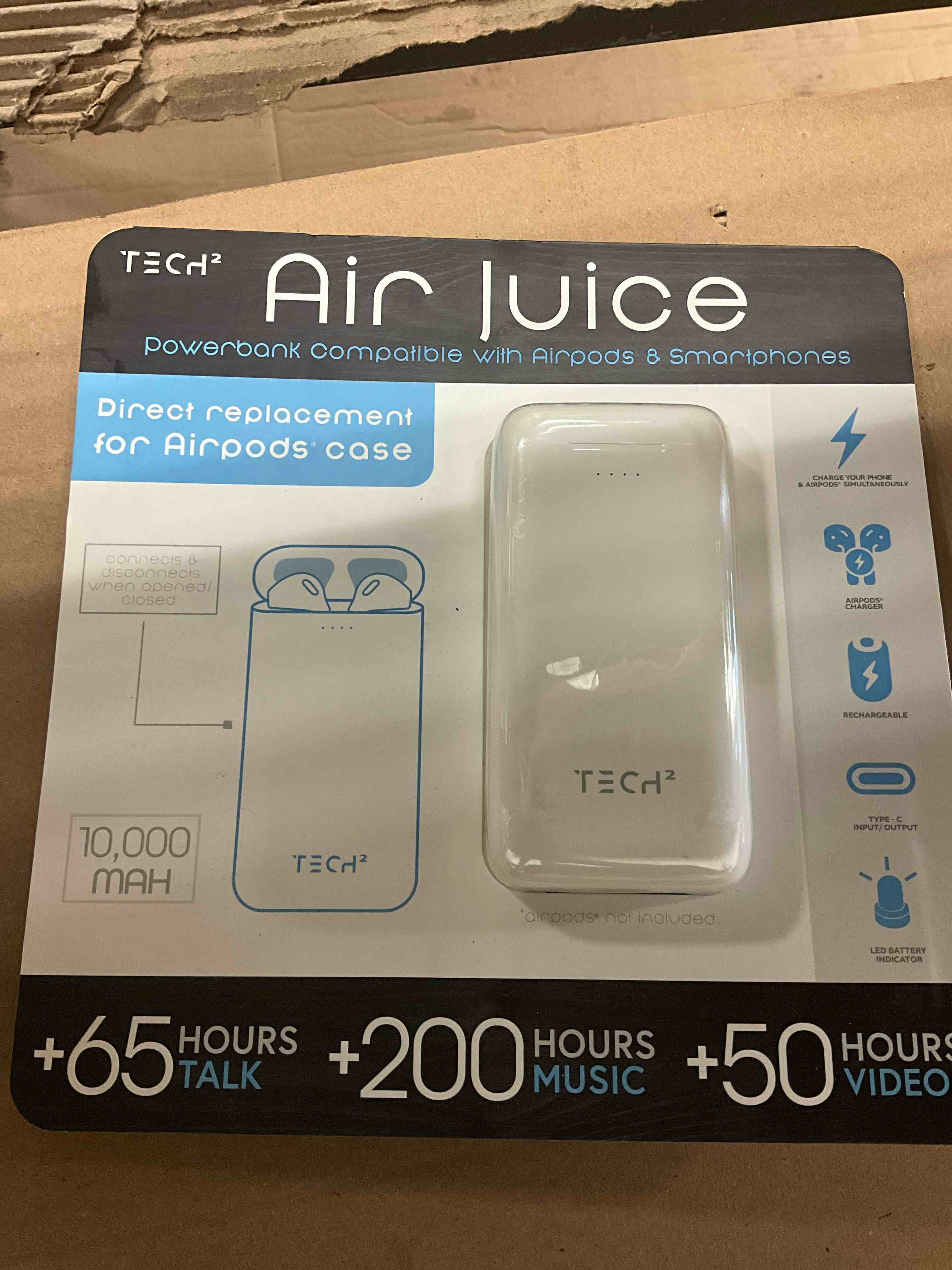 Tech2 Air Juice Portable Power Bank for AirPods and Smartphones