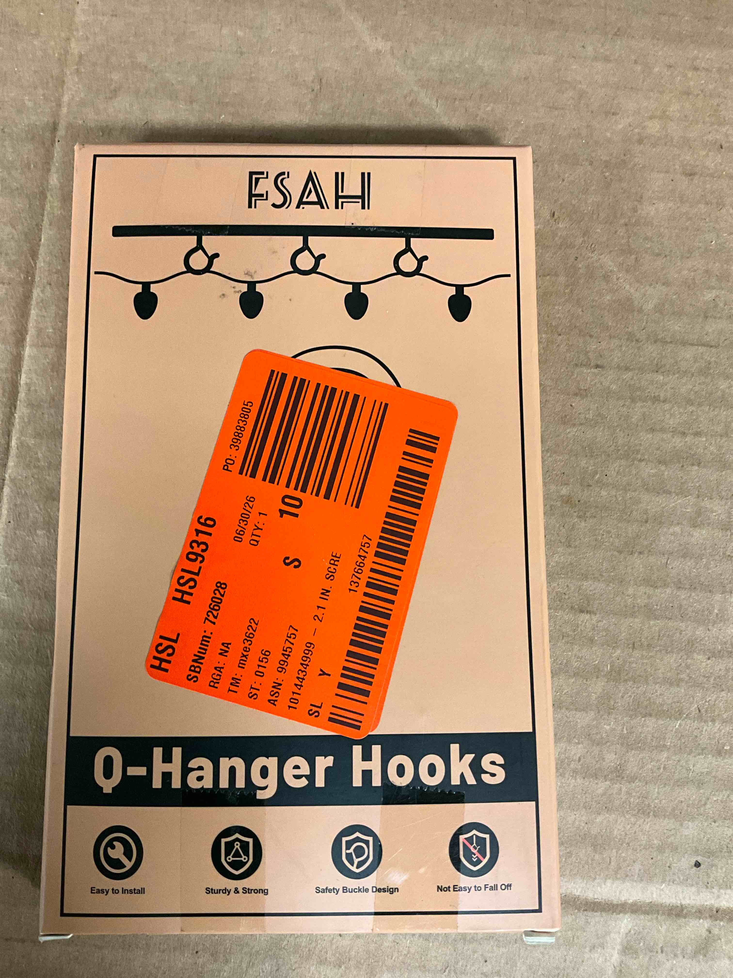 Condition photo showing Good Condition for only 26 hooks. fsah 36 pcs q-hanger hooks with safety buckle, windproof screw hooks for outdoor string lights hanging christmas lights, plants, with 1 wing nut driver 36 pcs black
