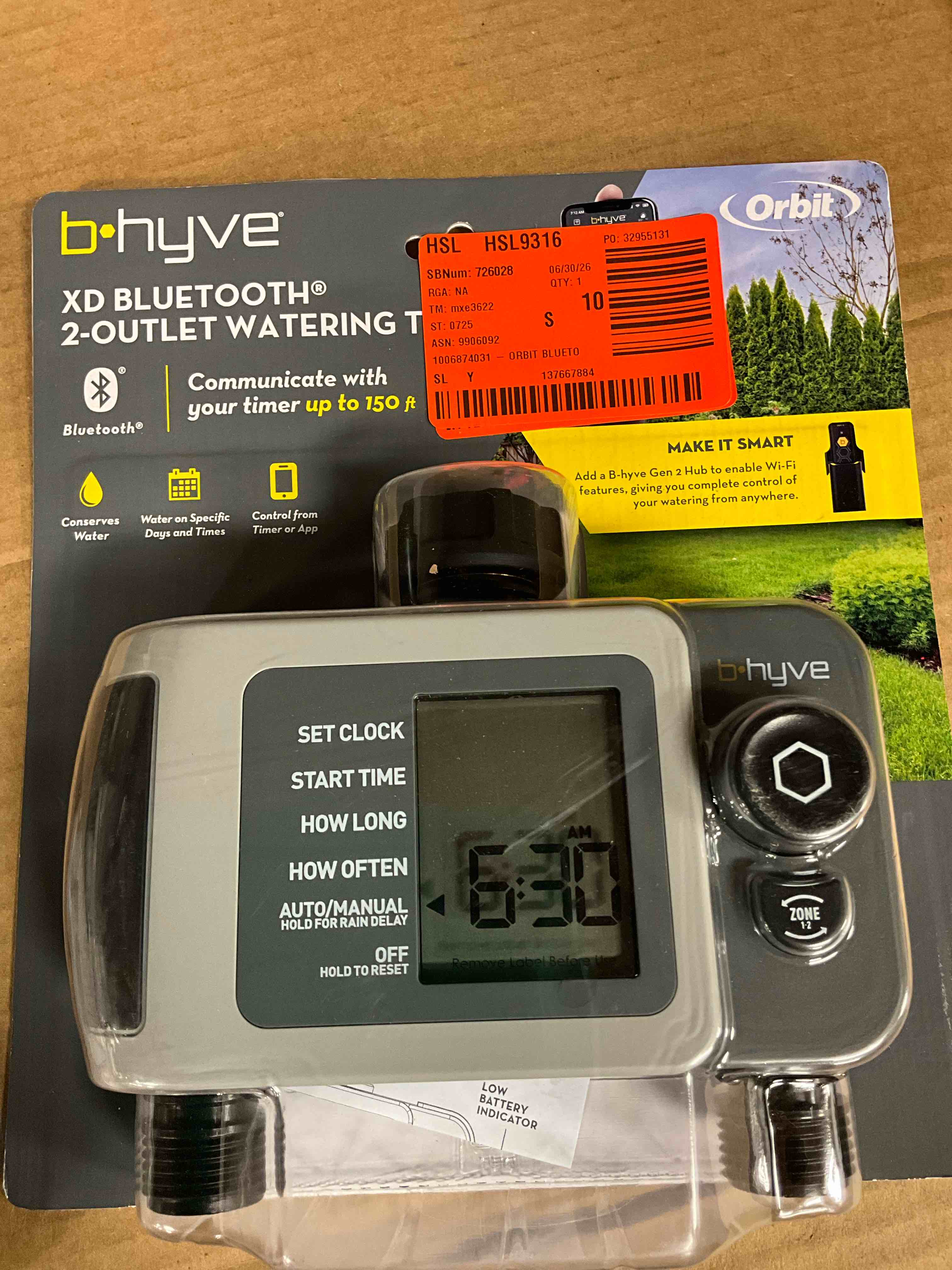 Condition photo showing New/Like New for orbit 24632 b-hyve xd 2-port smart hose watering timer