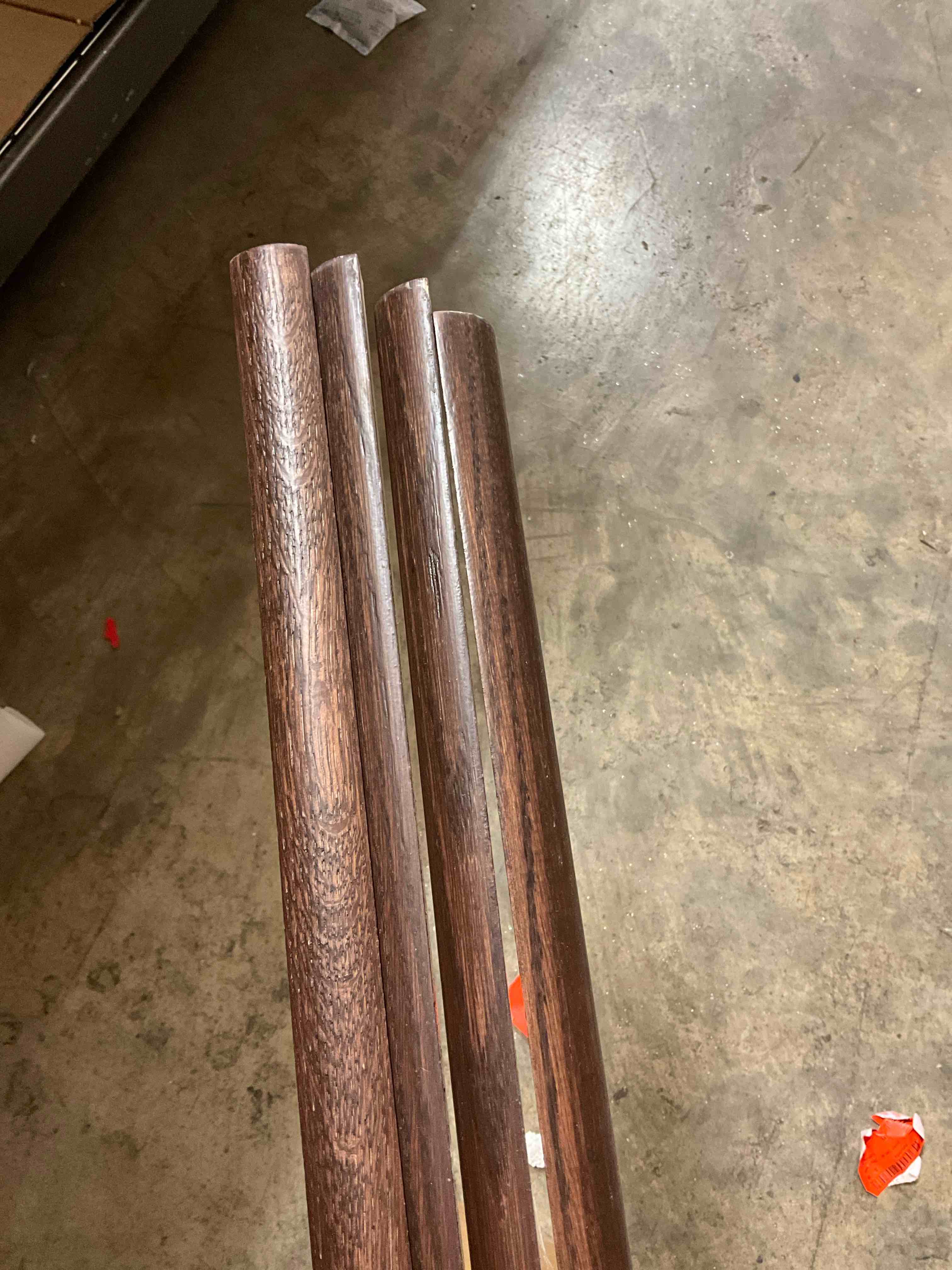 Condition photo showing New/Like New for 4pcs quarter round oak cheffe 0.75 in. t x 0.75 in. w x 78 in. l solid matte hardwood trim