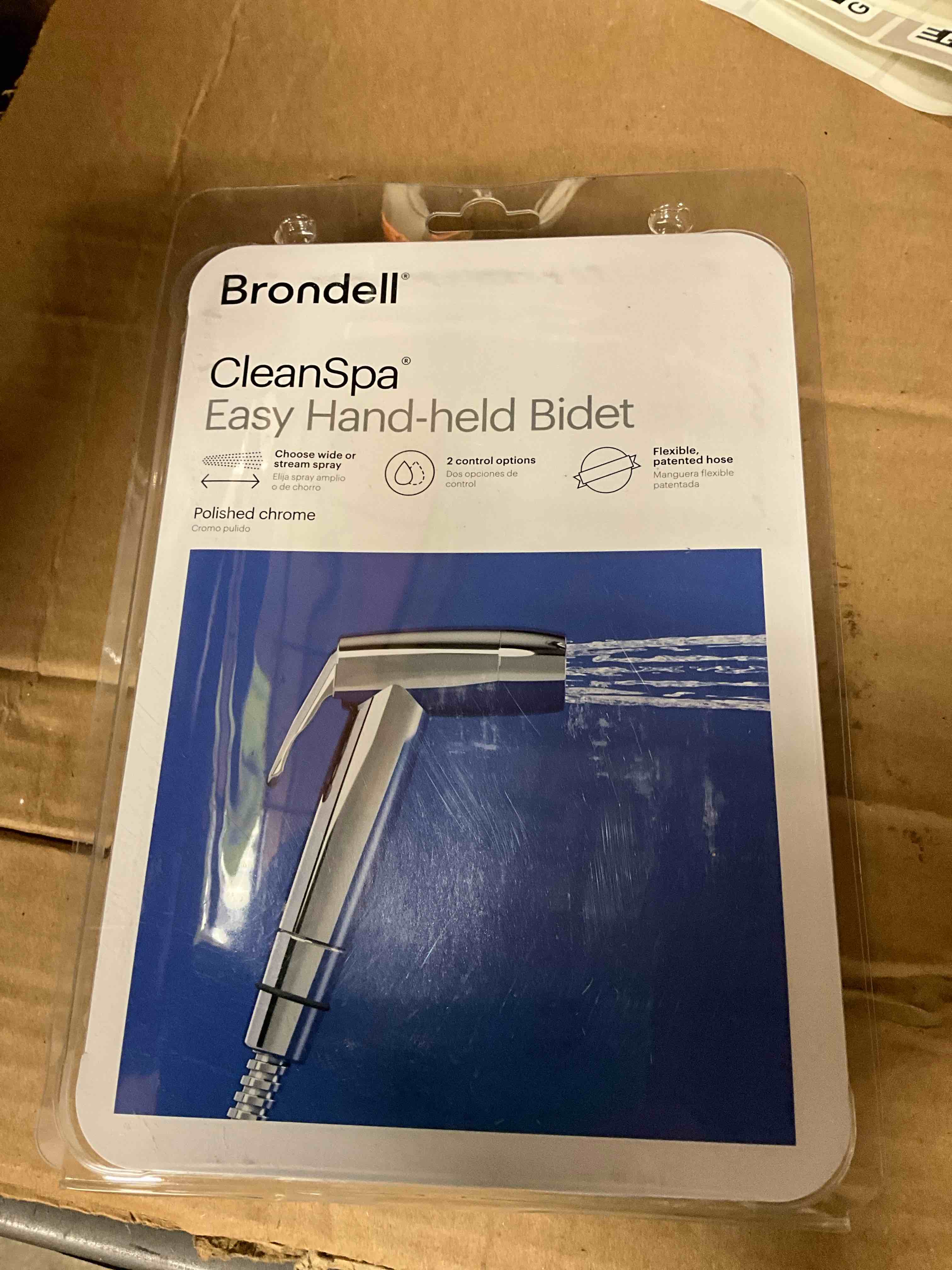 Condition photo showing New/Like New for brondell cse-37 easy hand held bidet sprayer with dual spray adjustments in chrome