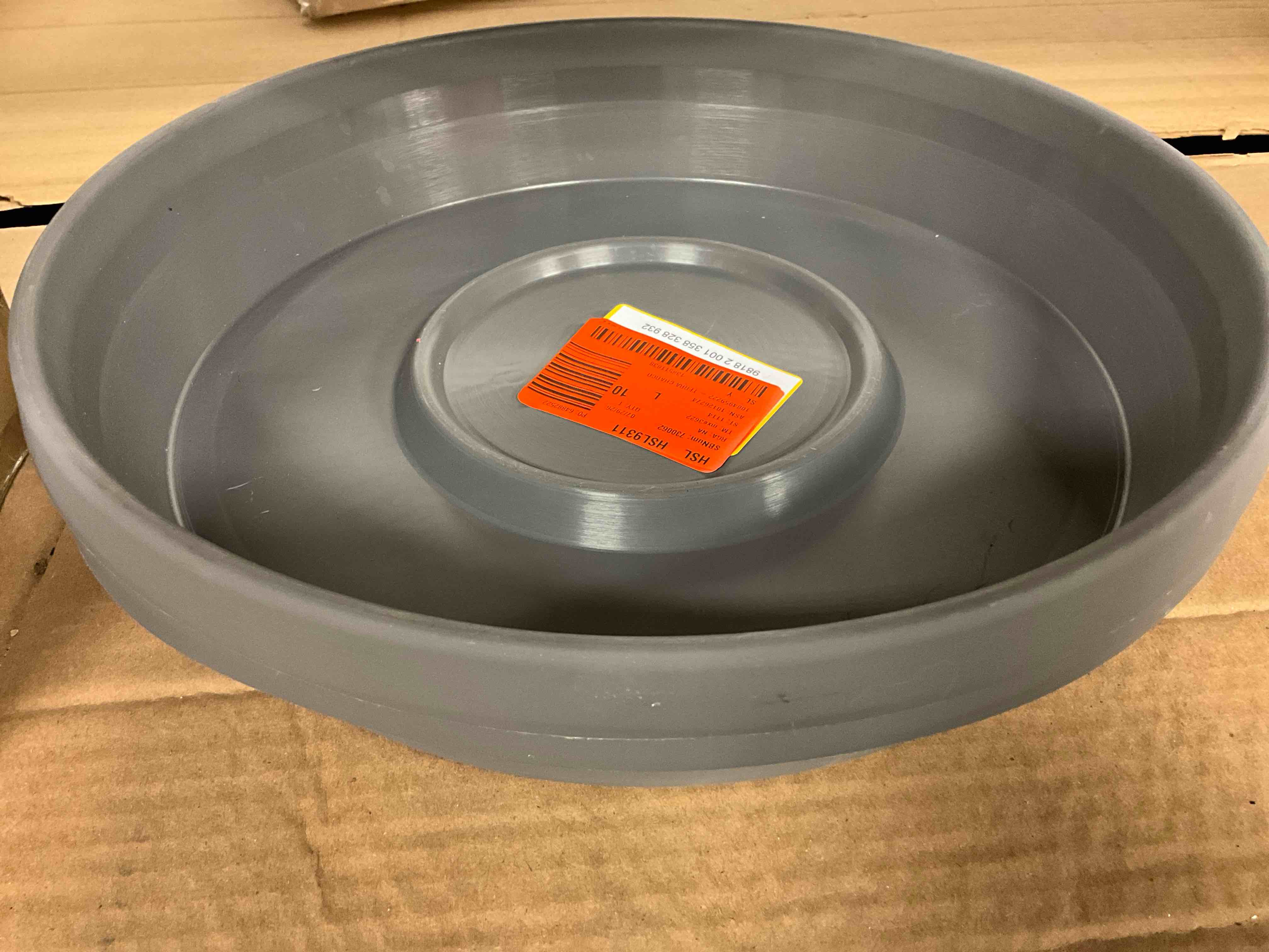 Condition photo showing New/Like New for bloem terra plant saucer tray for planters 11-16" charcoal gray 2 pack