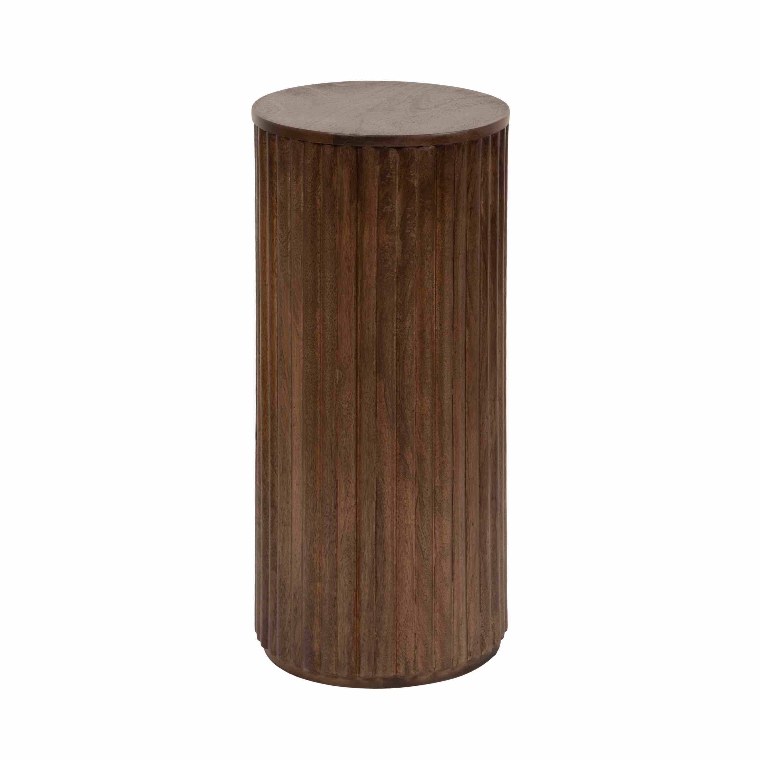 Kate and Laurel Reid Ribbed Walnut Drink Table 