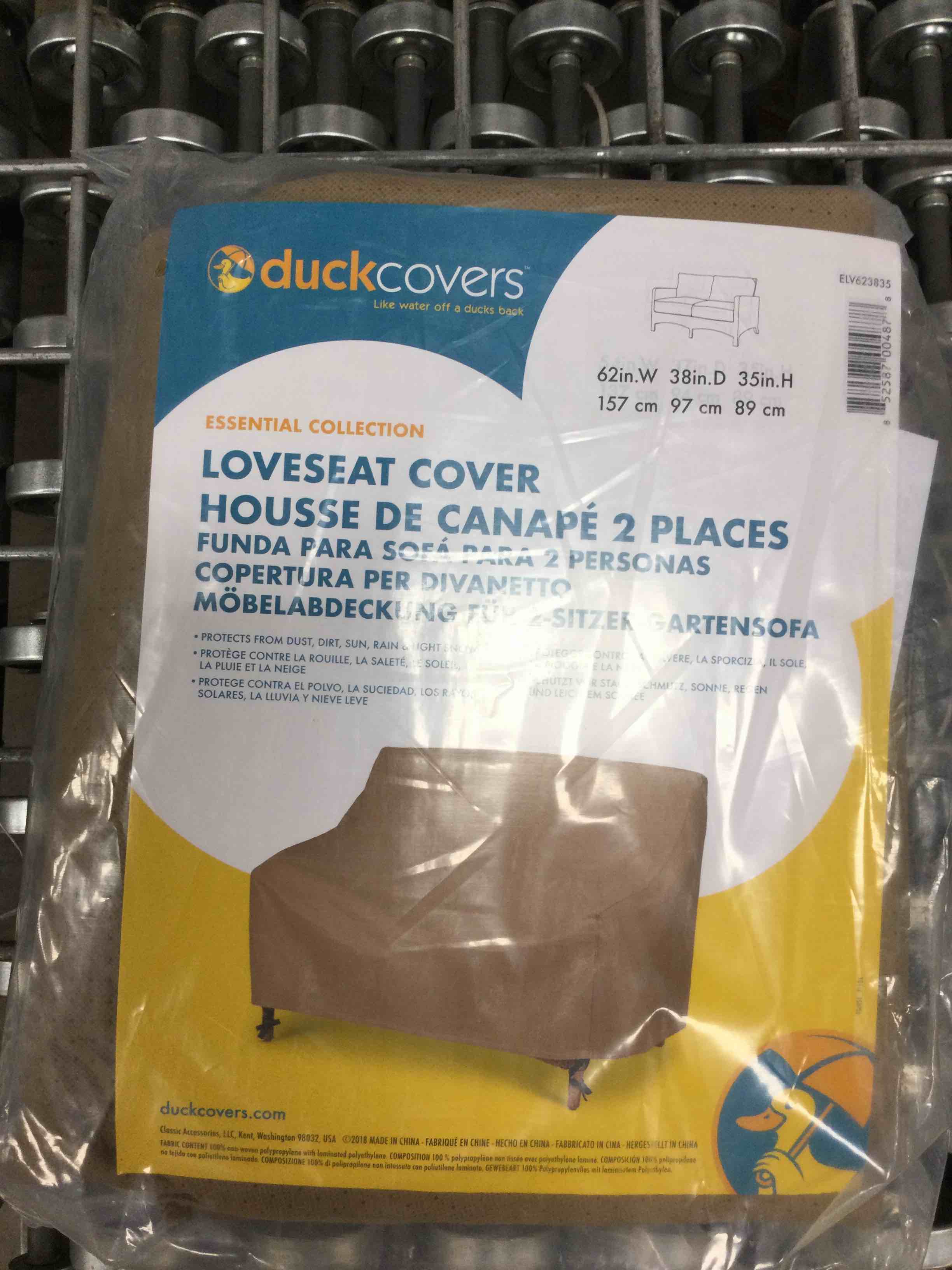 Duck Covers Essential Water-Resistant 62 Inch Patio Loveseat Cover