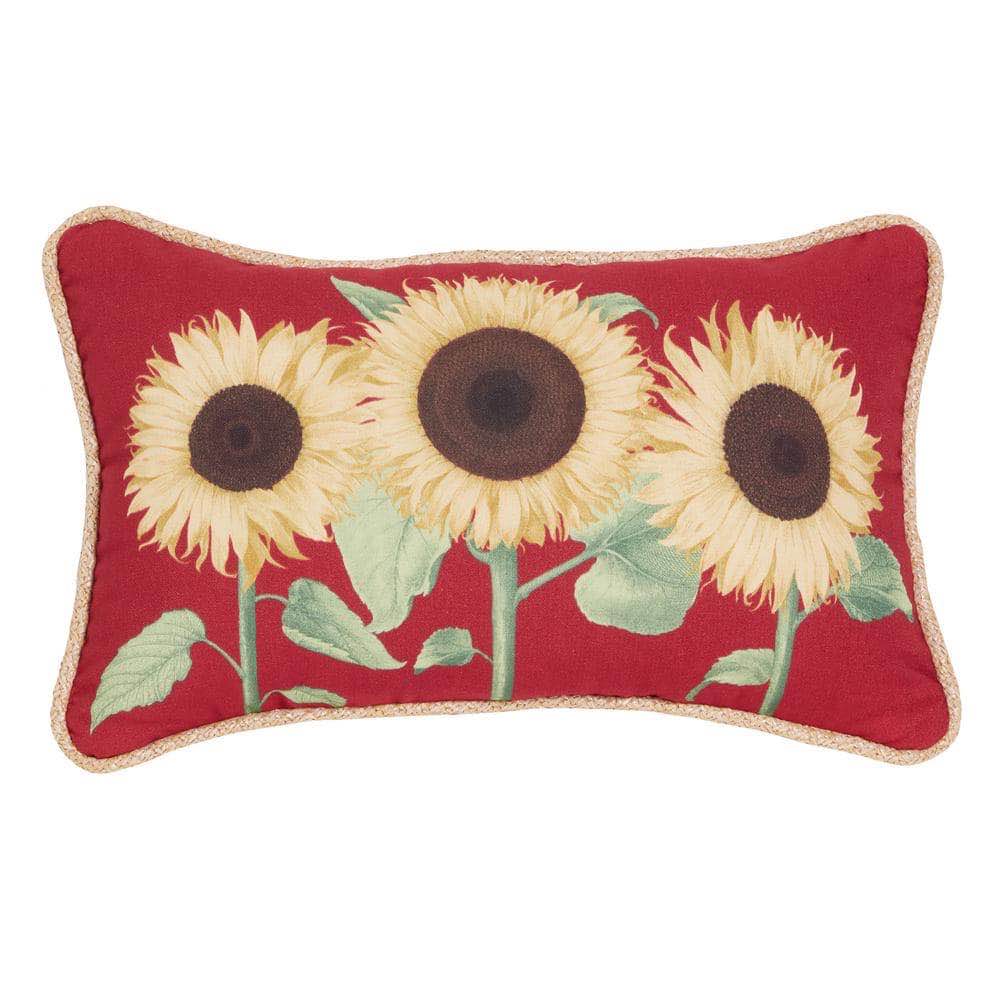hampton bay sunflower trio lumbar outdoor throw pillow (set of 2)