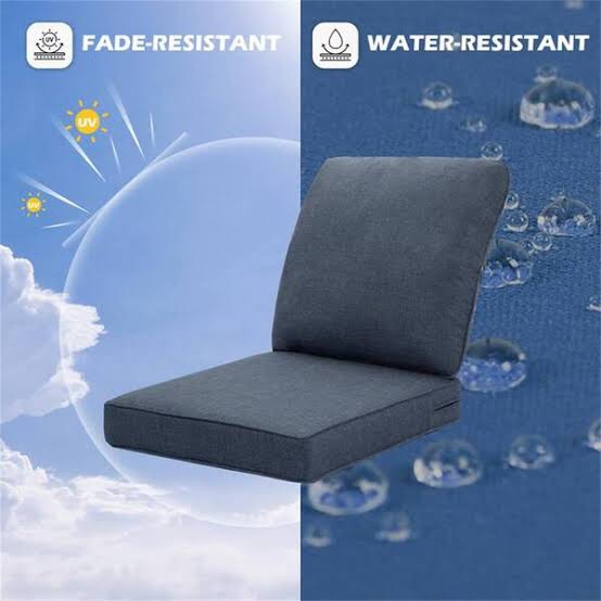 24 x 24 Outsunny Outdoor Patio Dining Chair Cushion and Back Pillow Set in Navy Blue