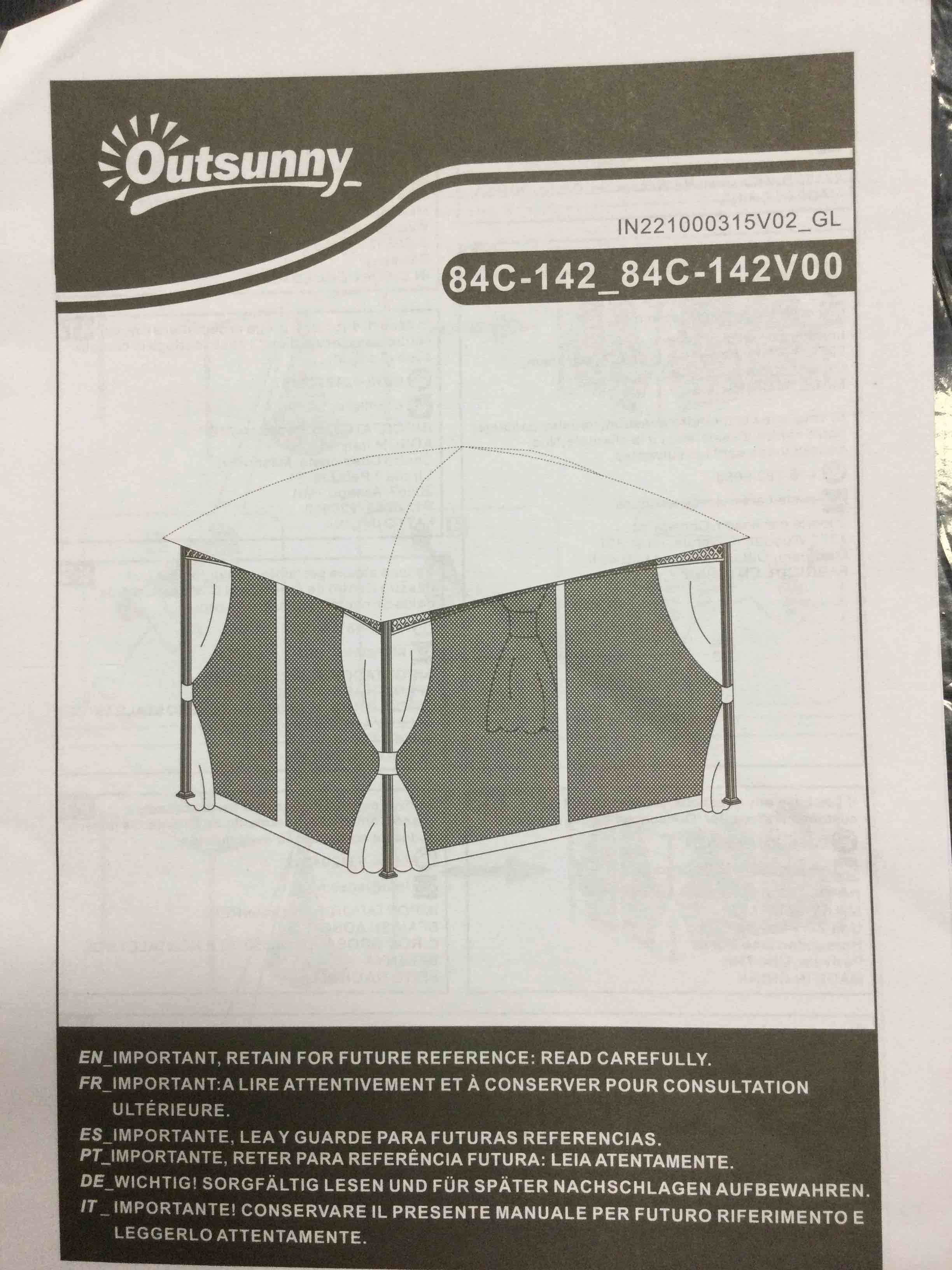 Outsunny Gazebo Replacement Netting