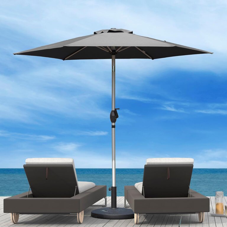 Domi Outdoor Living Patio Umbrella with Crank - Gray