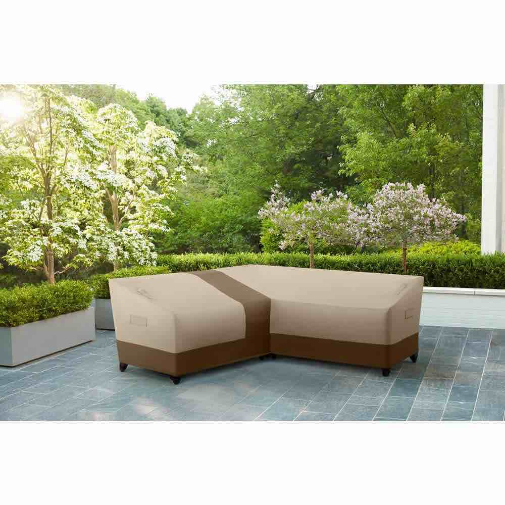 Hampton bay V-Shape Beige Patio Furniture Cover