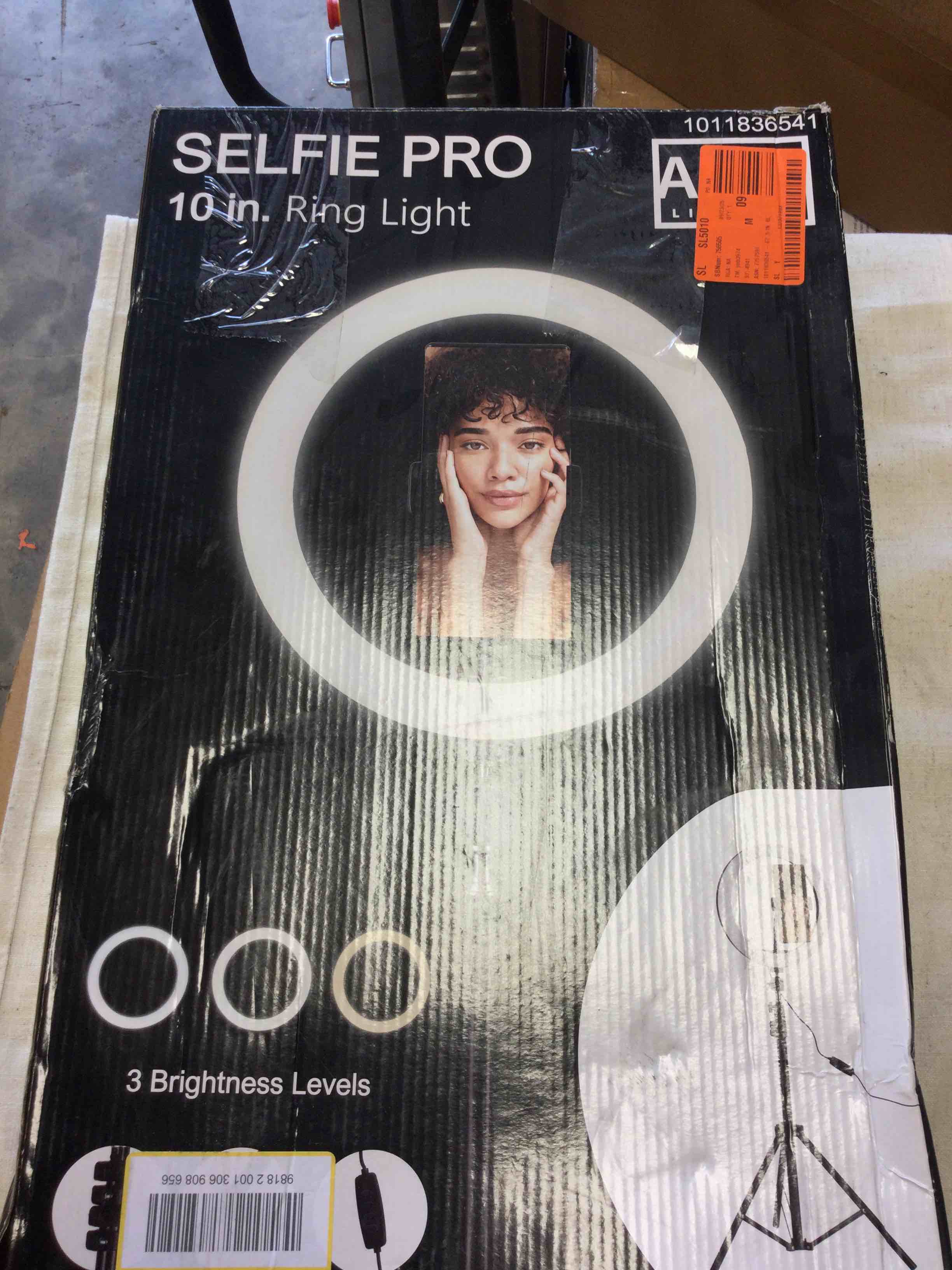ALSY 67.5 in. Black Contemporary 3CCT Integrated LED Selfie Ring Light Tripod with Adjustable Height and Smart Phone Holder